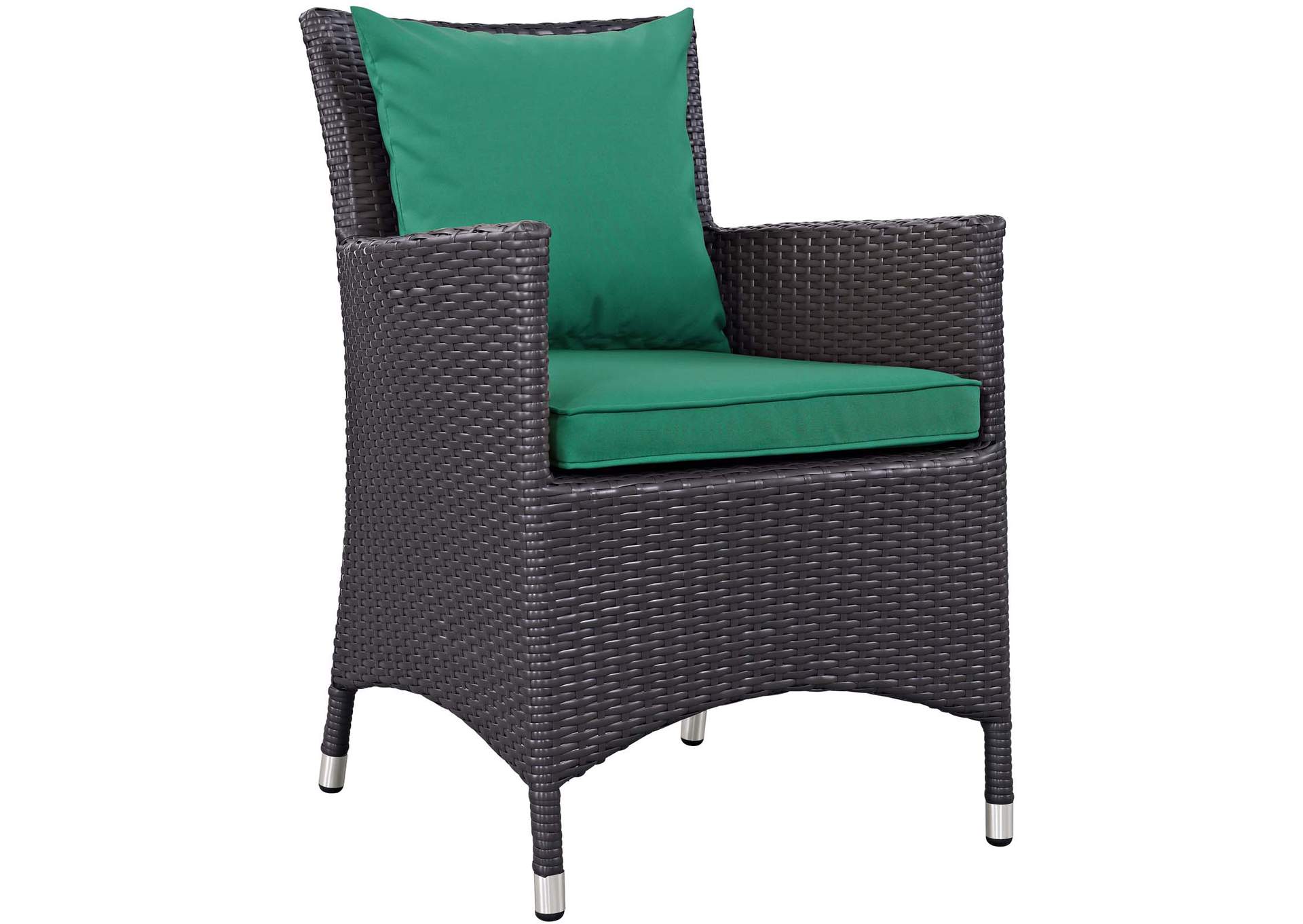 Espresso Green Convene Dining Outdoor Patio Armchair,Modway