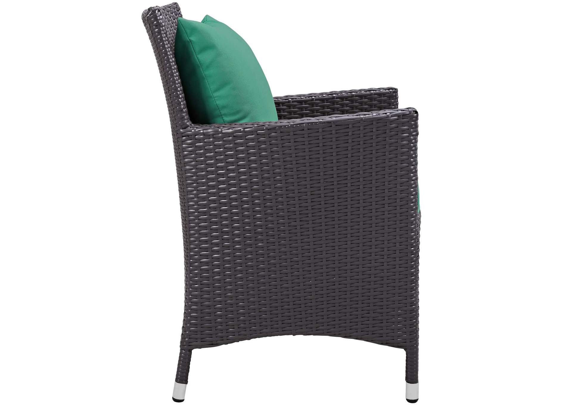 Espresso Green Convene Dining Outdoor Patio Armchair,Modway