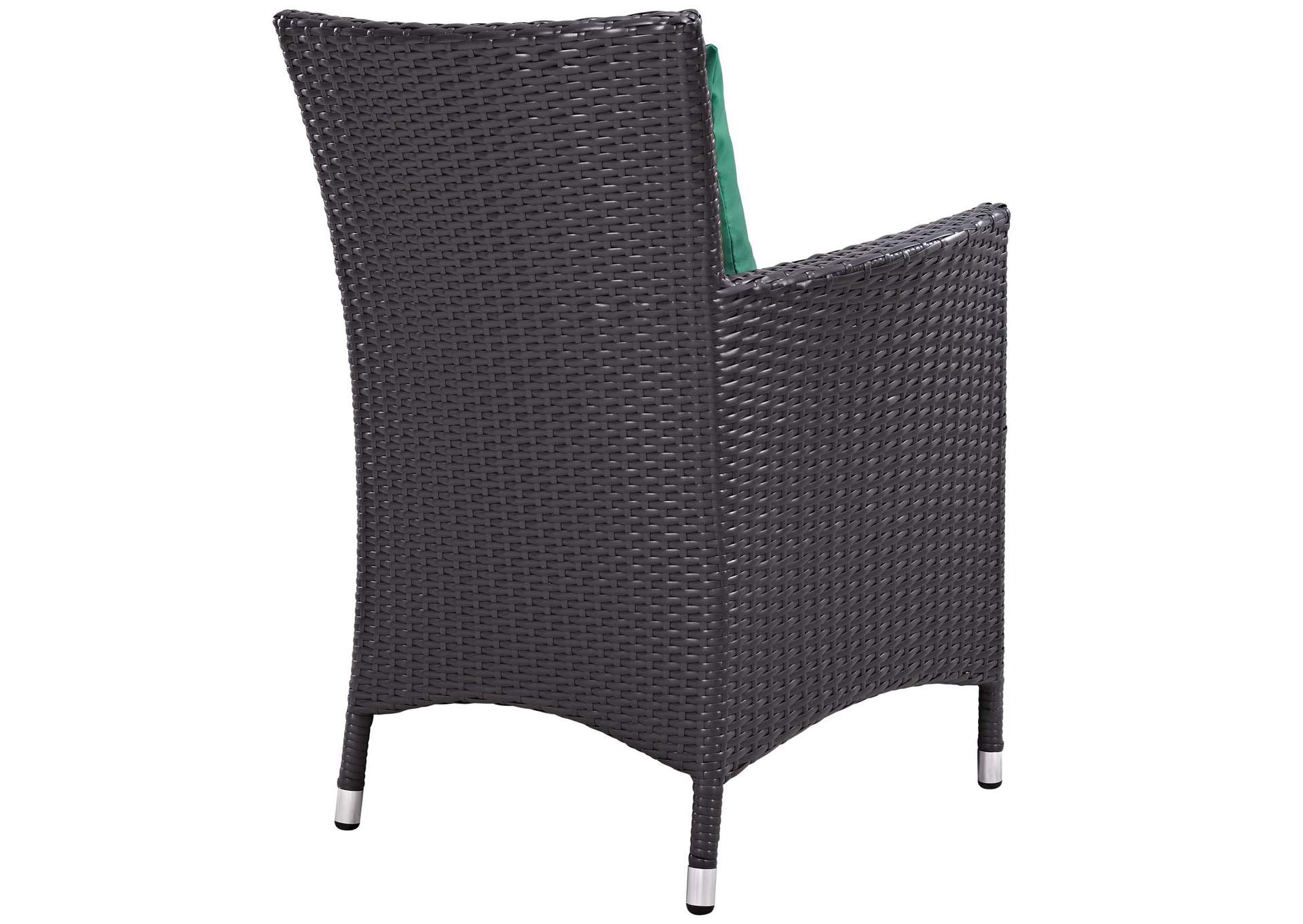 Espresso Green Convene Dining Outdoor Patio Armchair,Modway