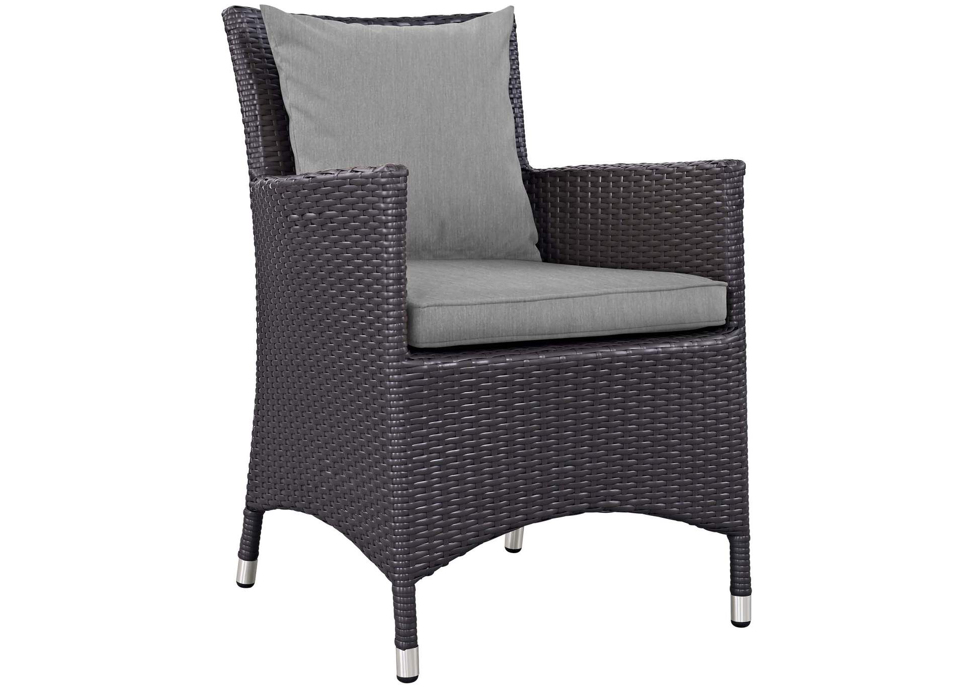 Espresso Gray Convene Dining Outdoor Patio Armchair,Modway