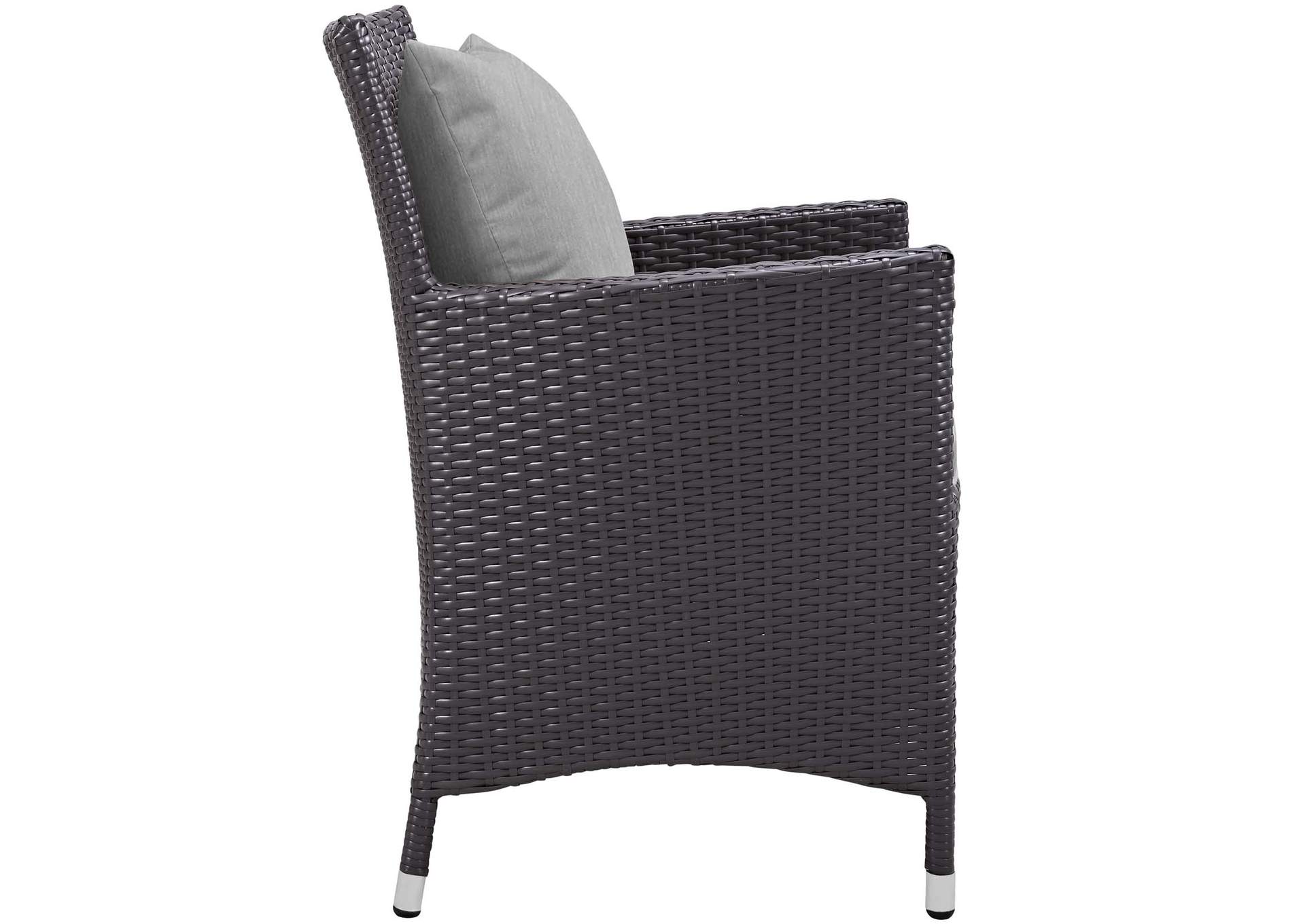 Espresso Gray Convene Dining Outdoor Patio Armchair,Modway