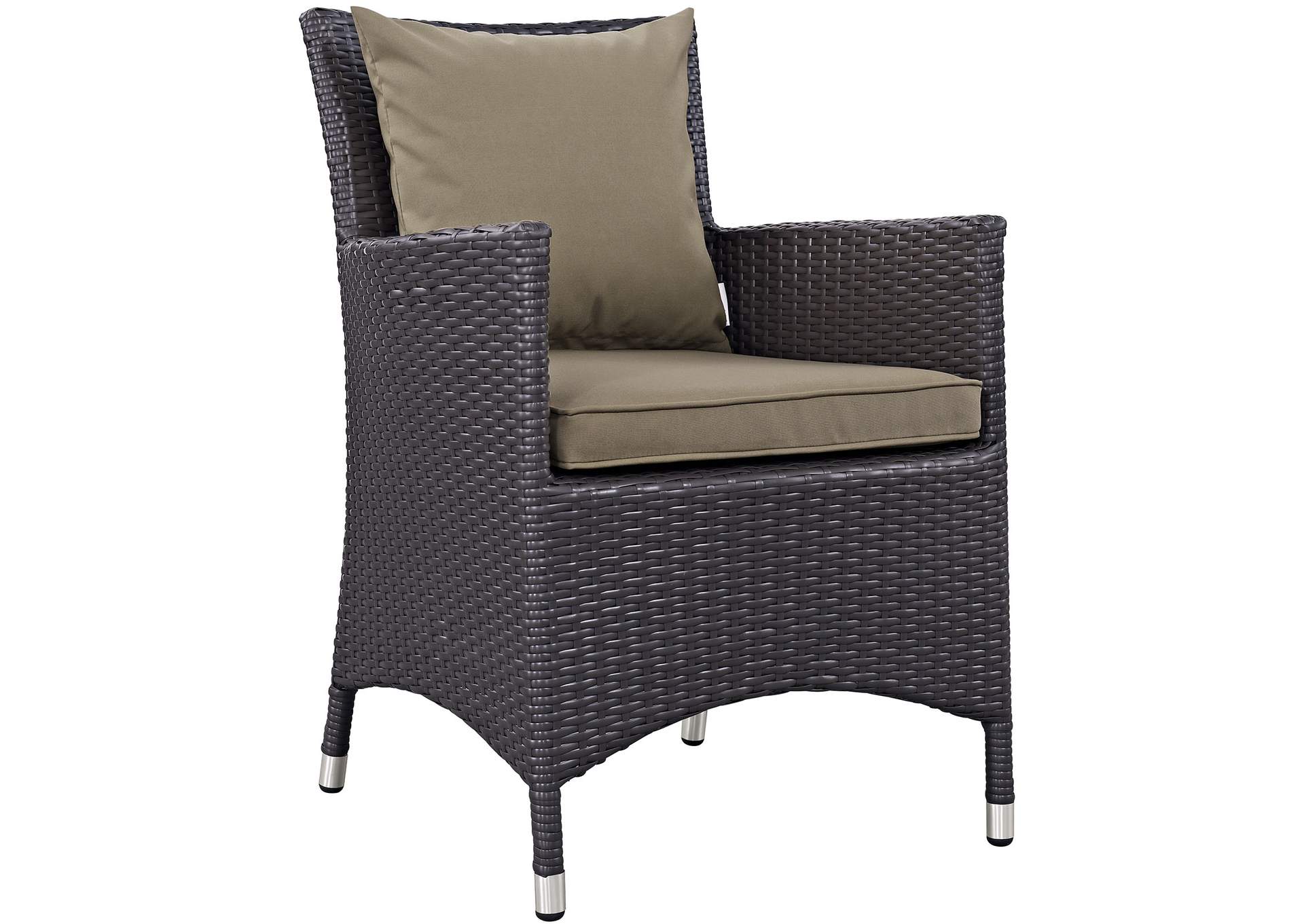 Espresso Mocha Convene Dining Outdoor Patio Armchair,Modway