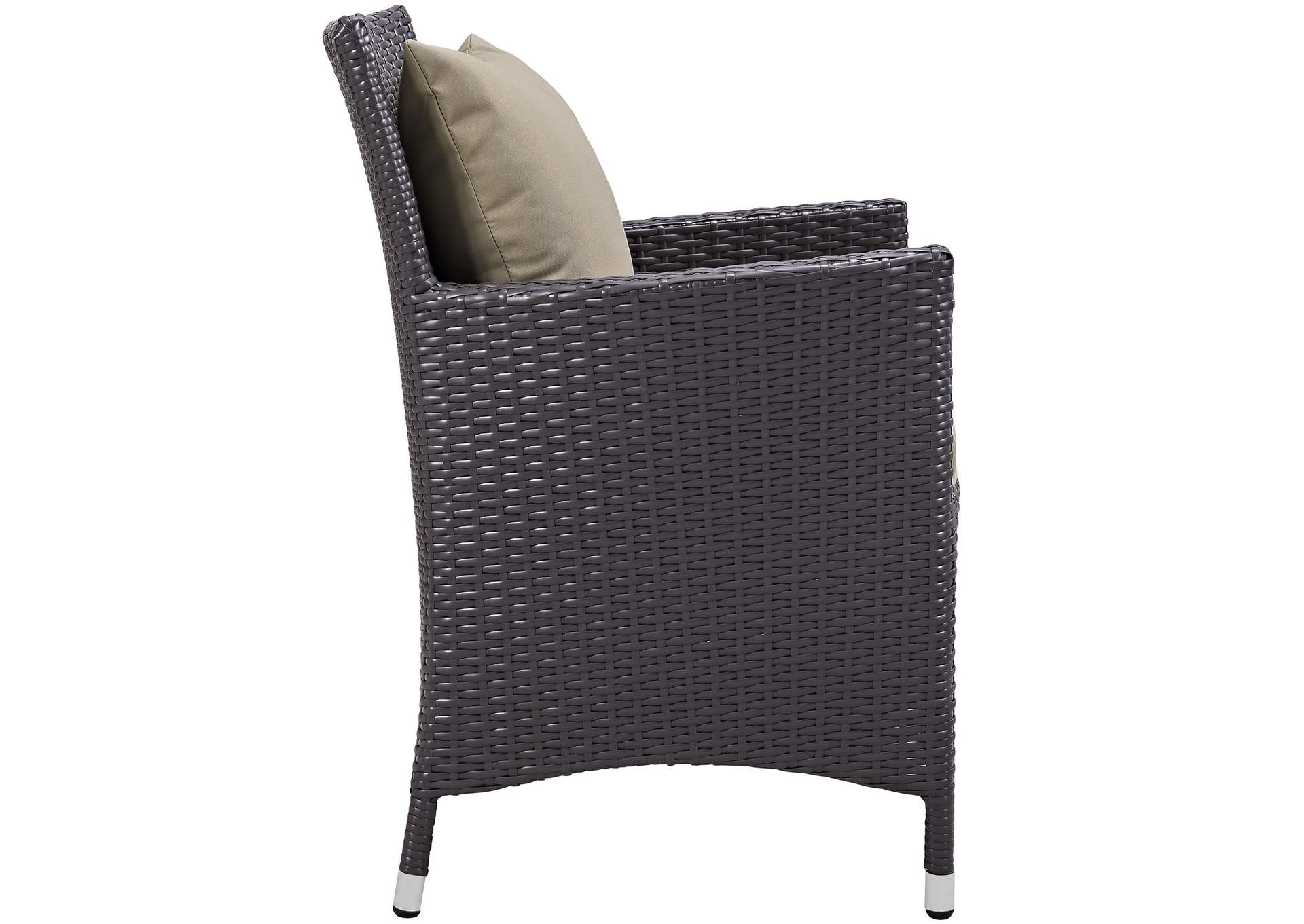 Espresso Mocha Convene Dining Outdoor Patio Armchair,Modway