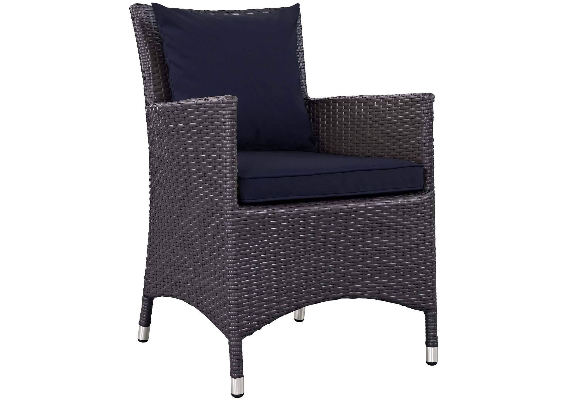 Espresso Navy Convene Dining Outdoor Patio Armchair,Modway