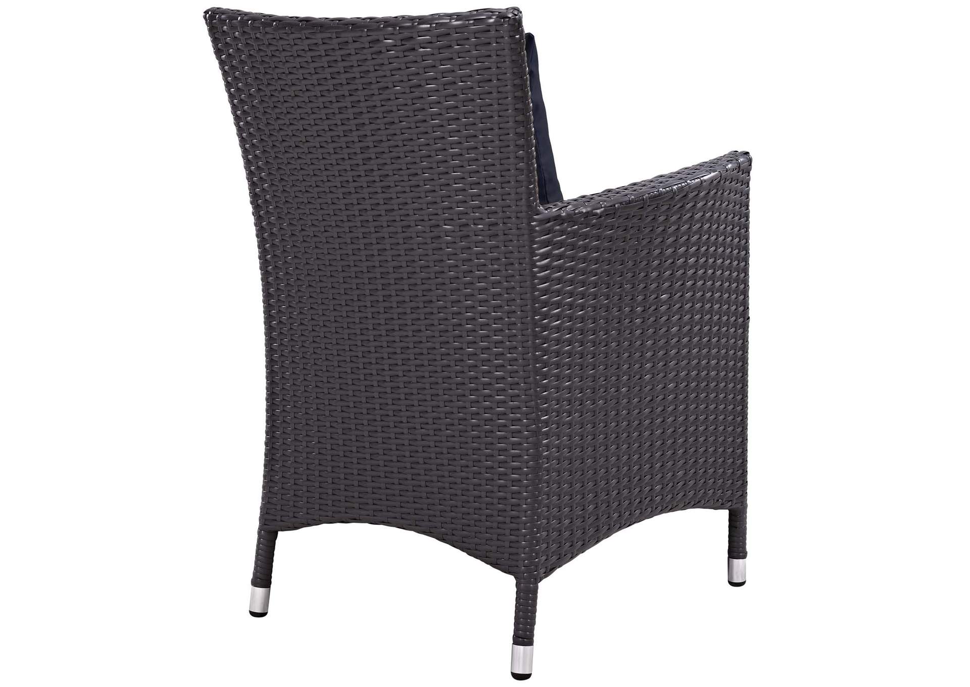 Espresso Navy Convene Dining Outdoor Patio Armchair,Modway