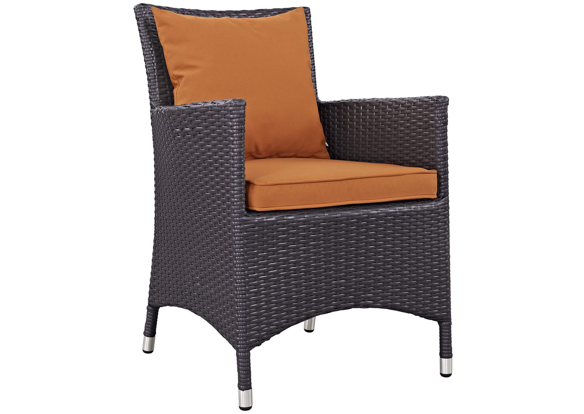 Espresso Orange Convene Dining Outdoor Patio Armchair,Modway