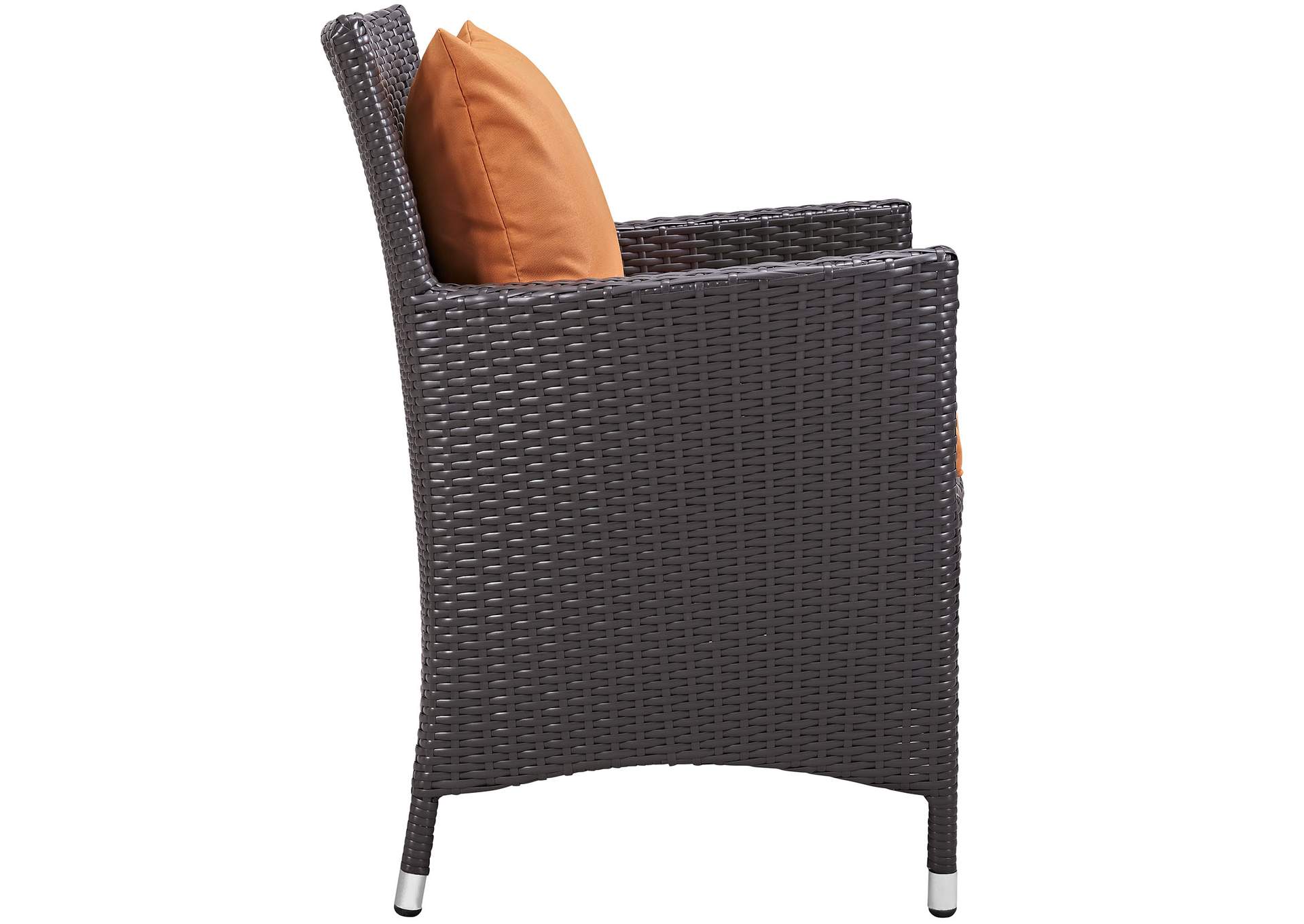 Espresso Orange Convene Dining Outdoor Patio Armchair,Modway