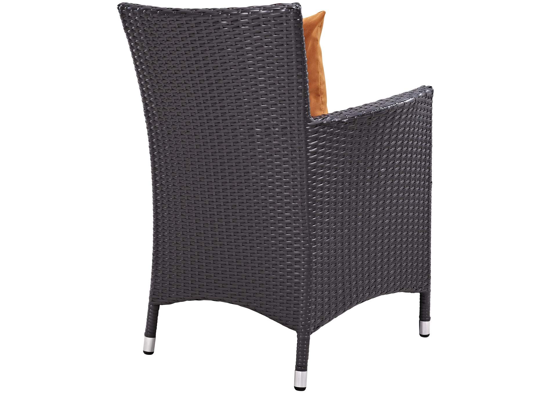 Espresso Orange Convene Dining Outdoor Patio Armchair,Modway