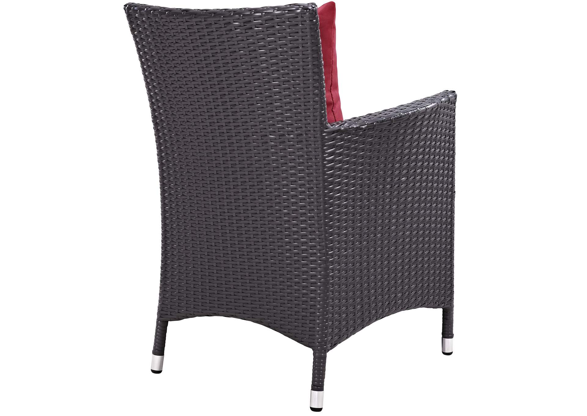 Espresso Red Convene Dining Outdoor Patio Armchair,Modway