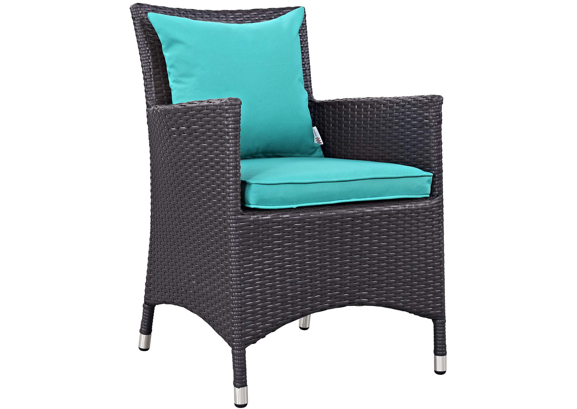 Espresso Turquoise Convene Dining Outdoor Patio Armchair,Modway