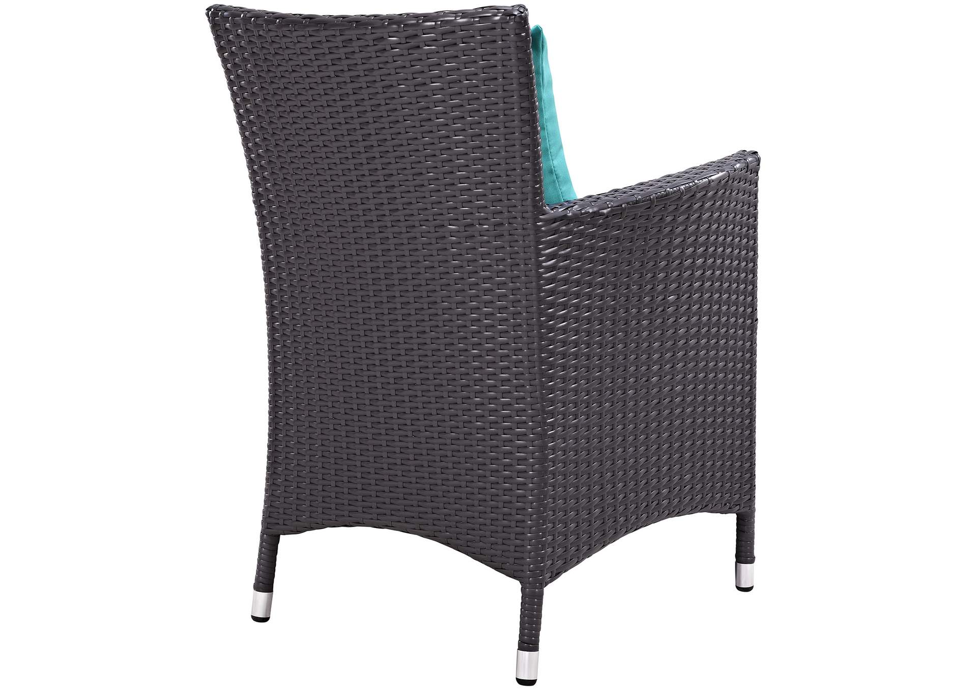 Espresso Turquoise Convene Dining Outdoor Patio Armchair,Modway