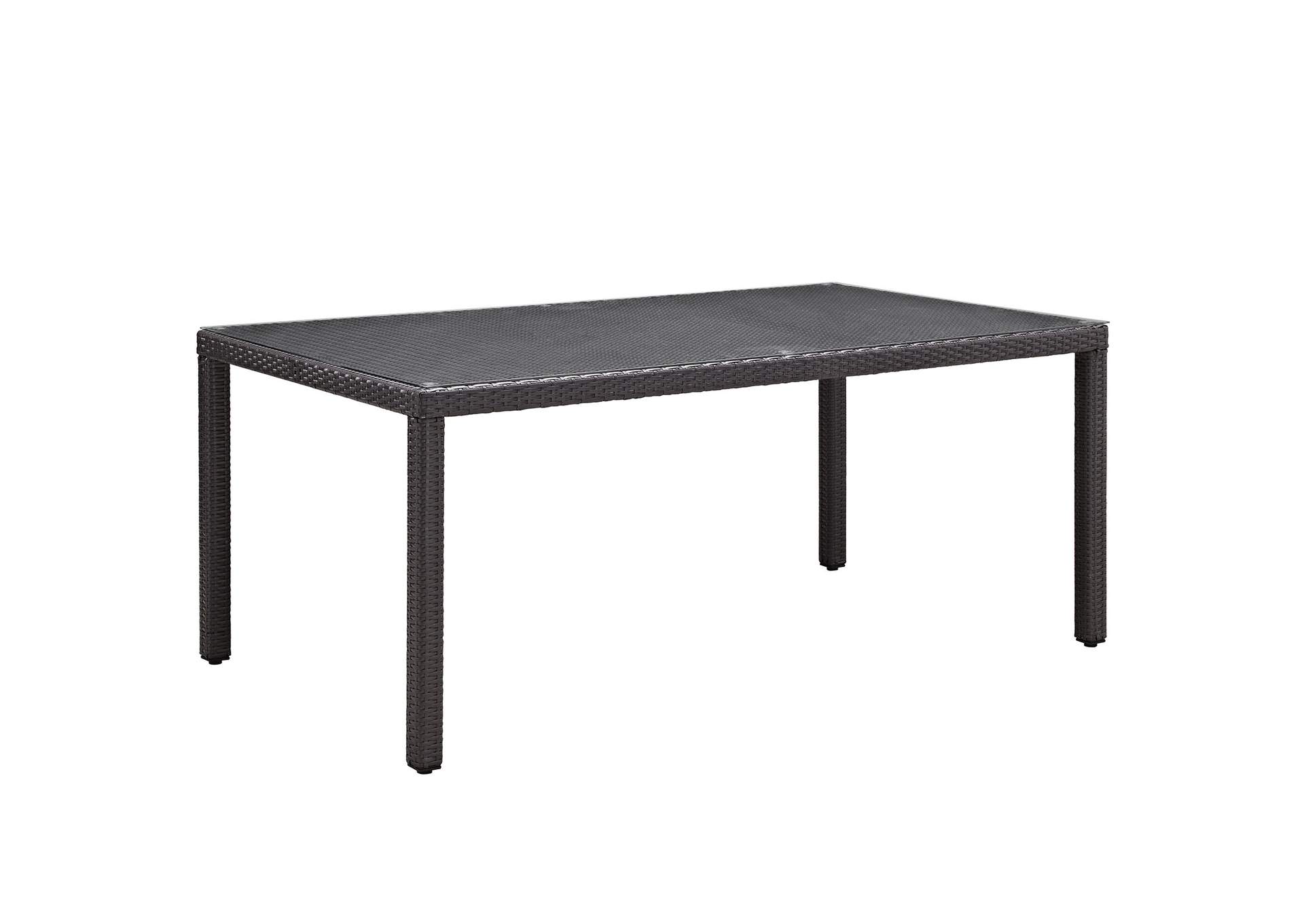 Espresso Convene 70" Outdoor Patio Dining Table,Modway