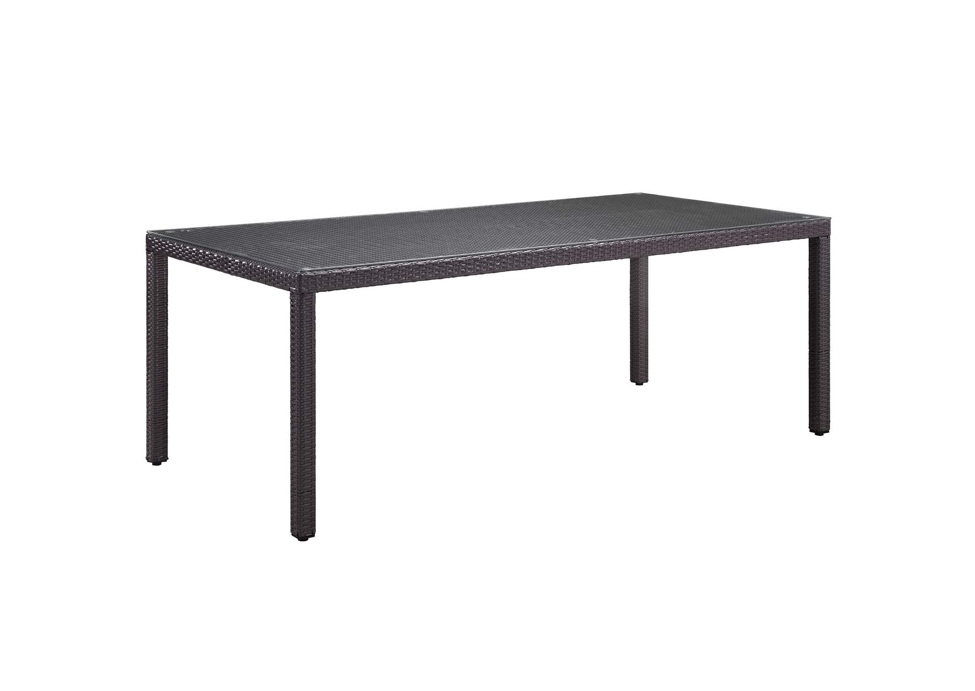 Espresso Convene 82" Outdoor Patio Dining Table,Modway