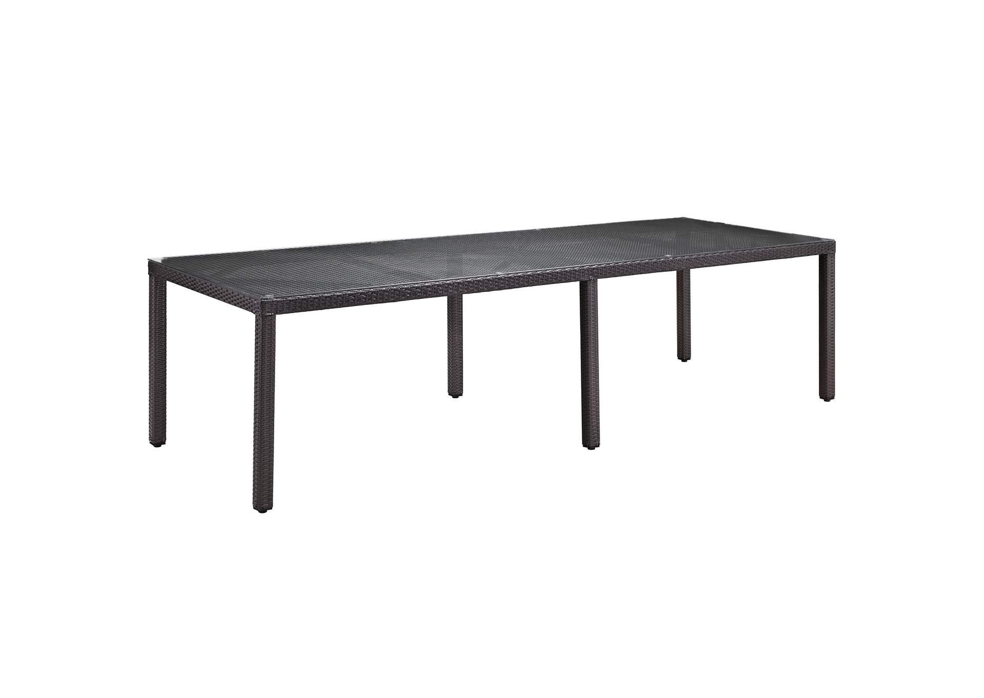 Espresso Convene 114" Outdoor Patio Dining Table,Modway