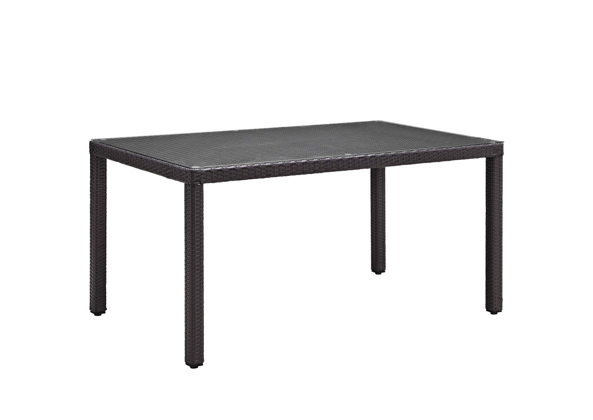 Espresso Convene 59" Outdoor Patio Dining Table,Modway