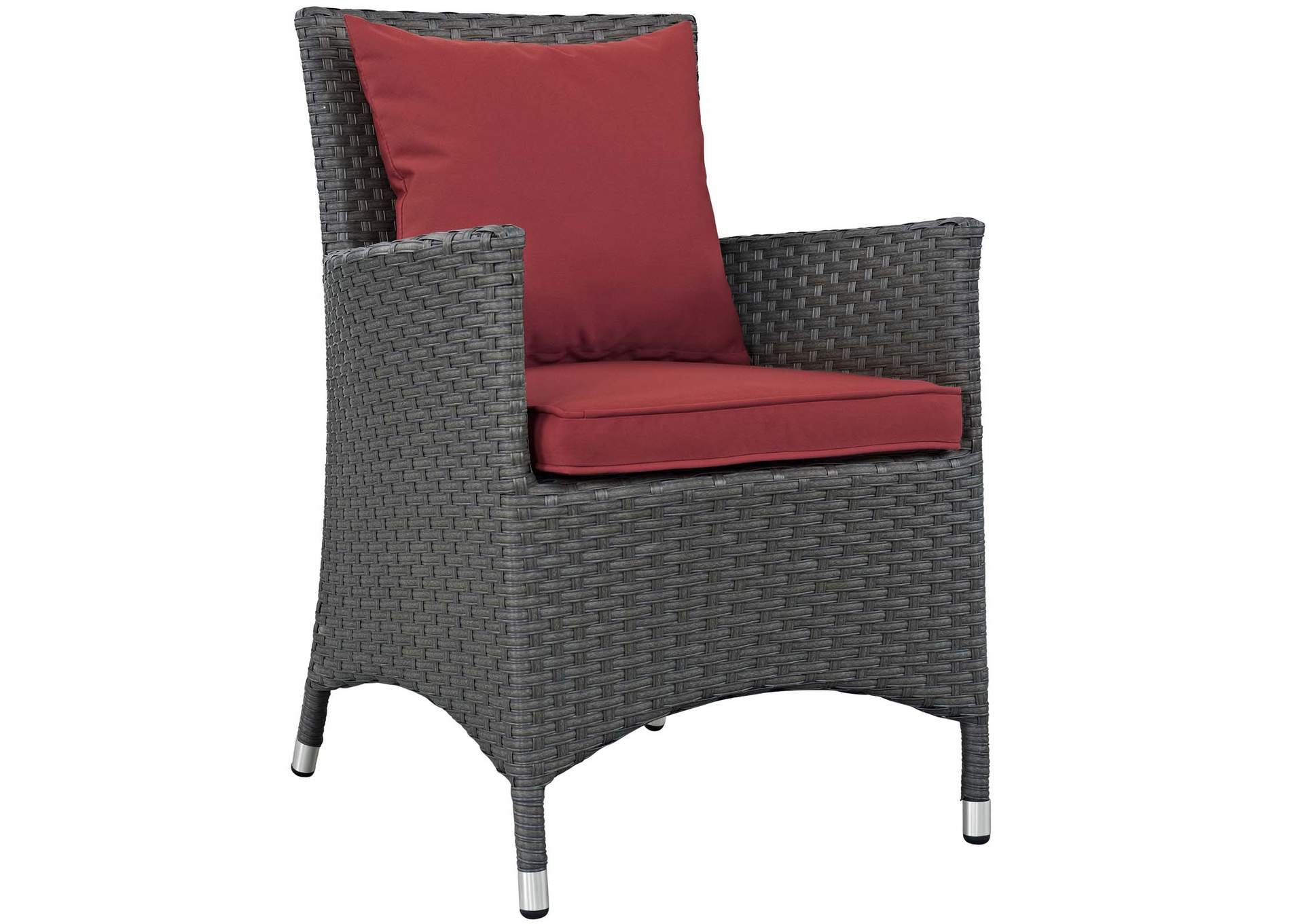 Canvas Red Sojourn Dining Outdoor Patio Sunbrella,Modway