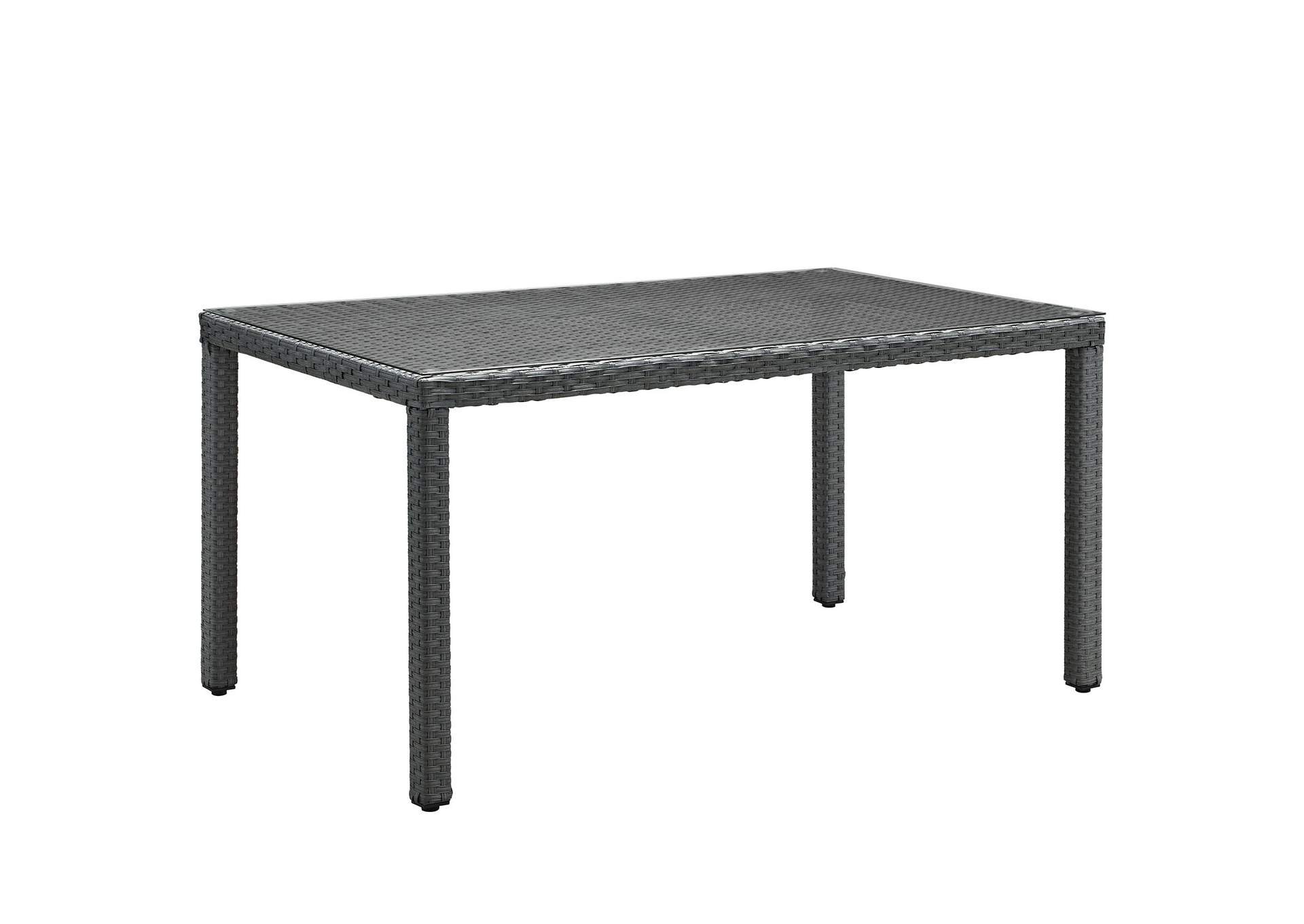 Chocolate Sojourn 59" Outdoor Patio Dining Table,Modway