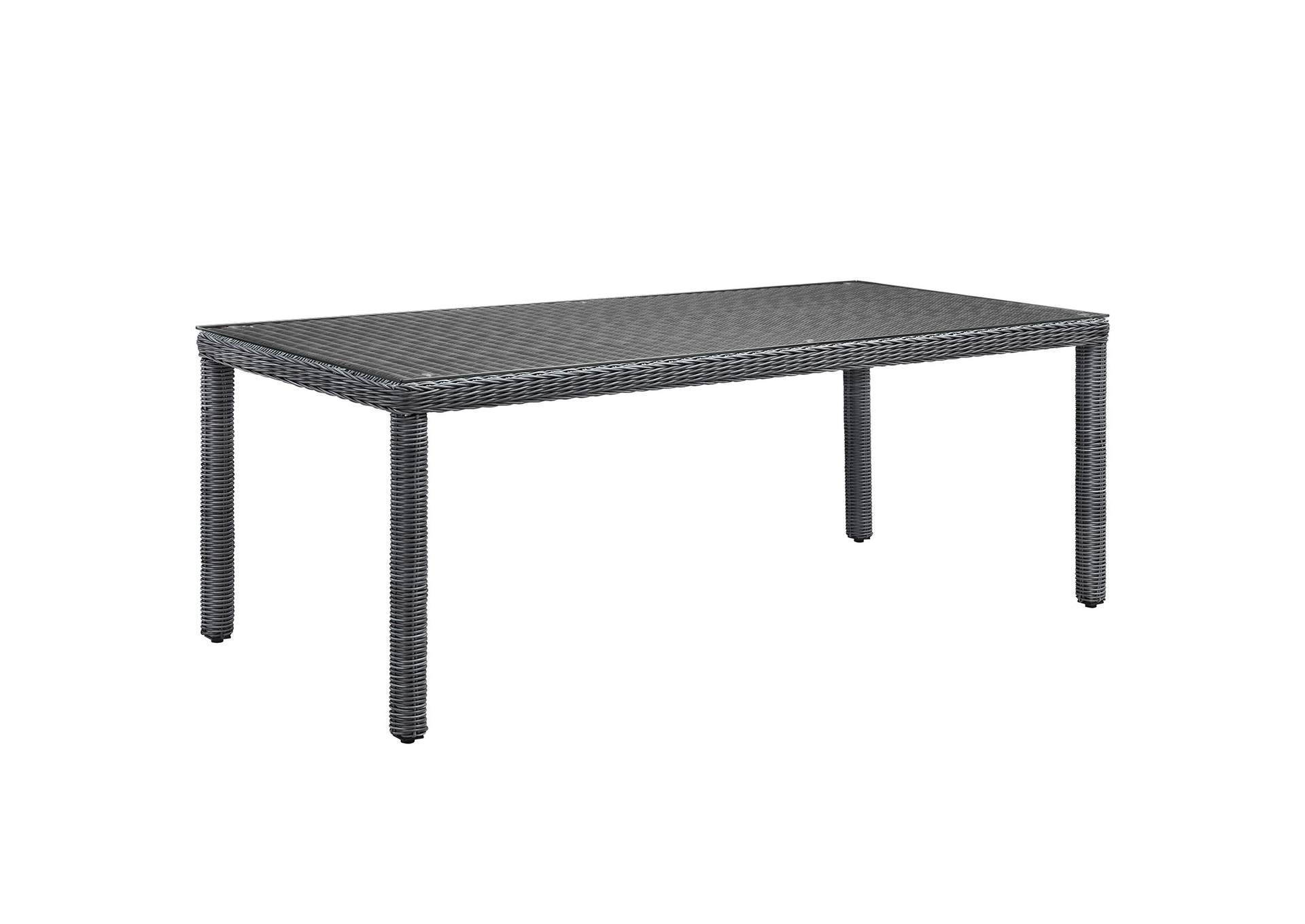 Gray Summon 83" Outdoor Patio Dining Table,Modway