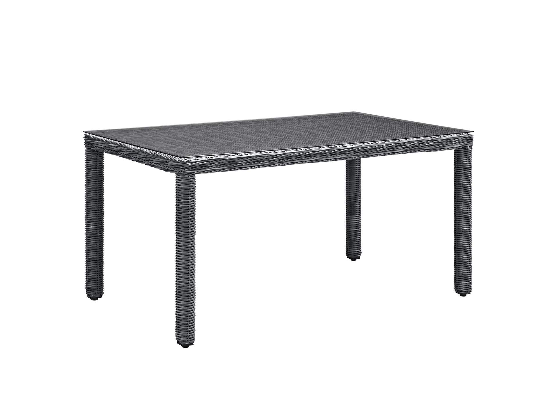 Gray Summon 59" Outdoor Patio Dining Table,Modway