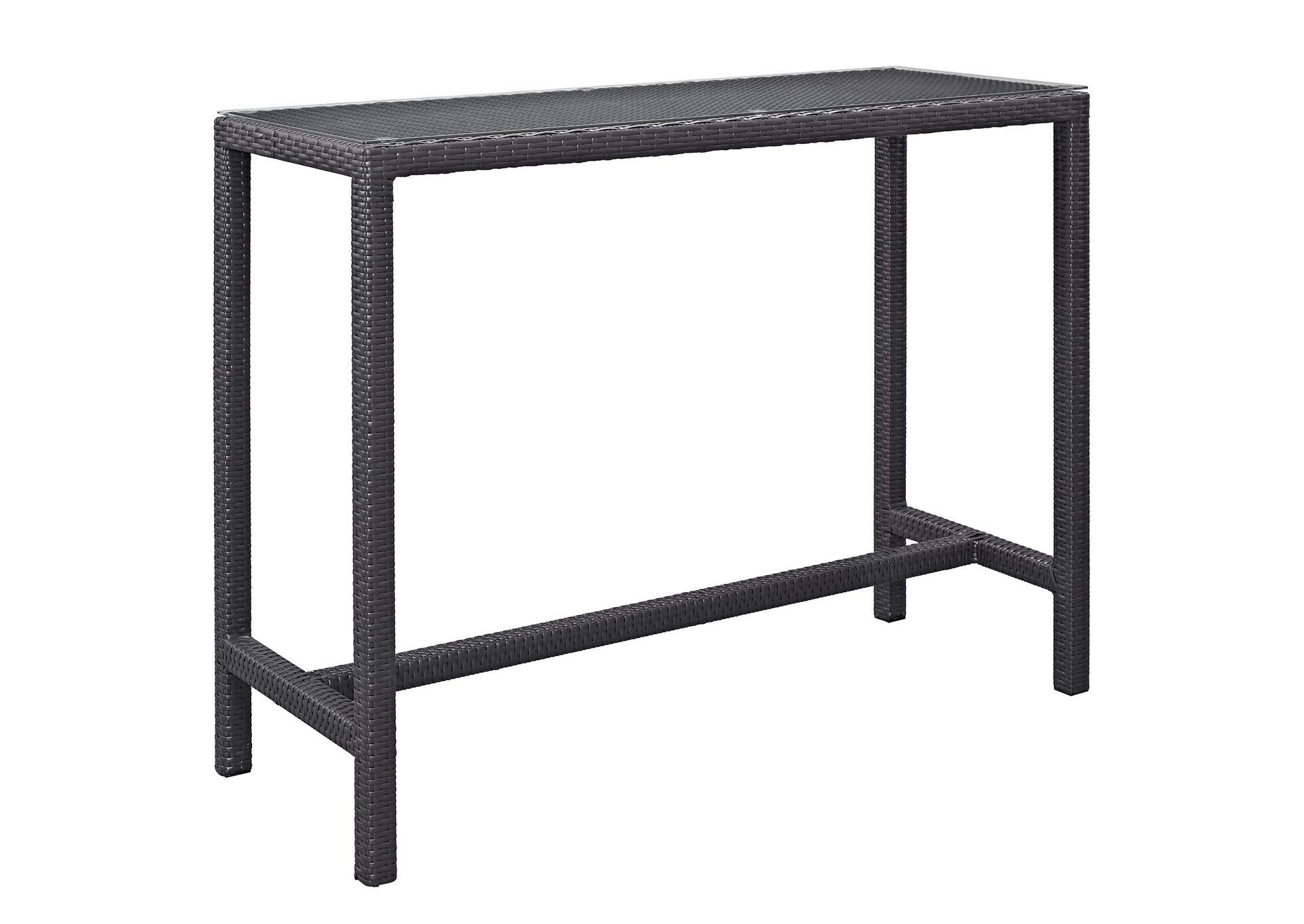 Espresso Convene Large Outdoor Patio Bar Table,Modway