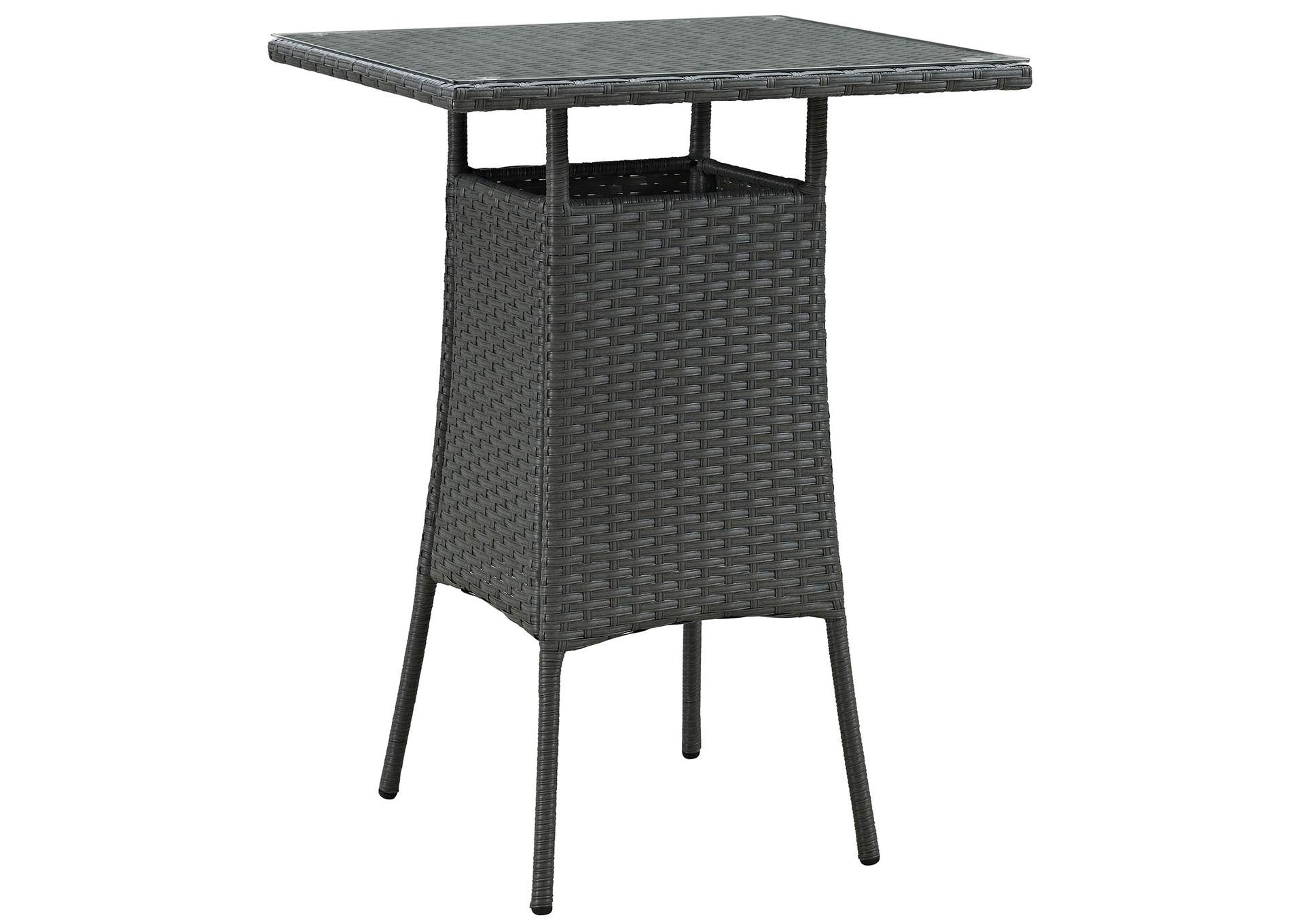 Chocolate Sojourn Small Outdoor Patio Bar Table,Modway