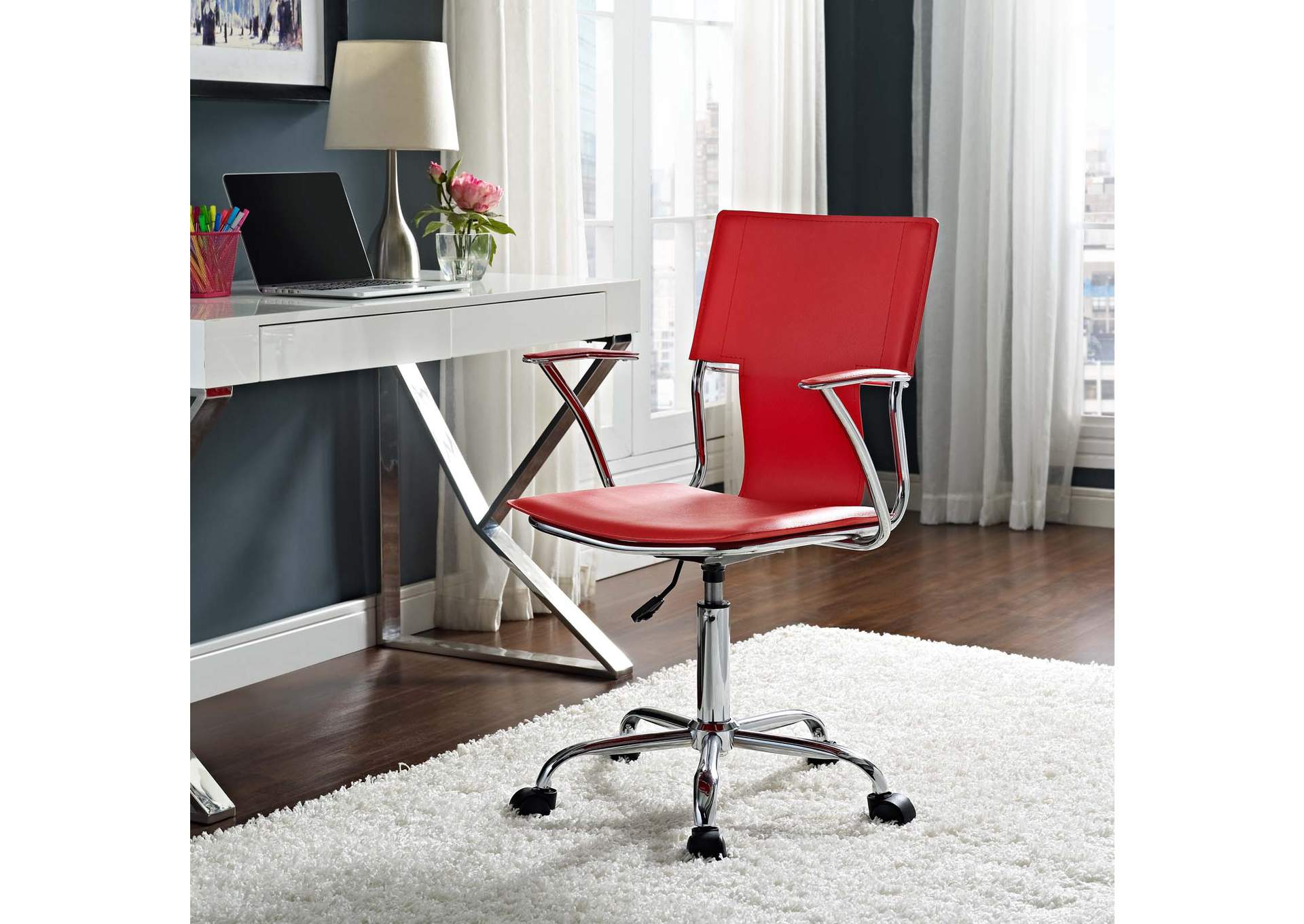 Red Studio Office Chair,Modway