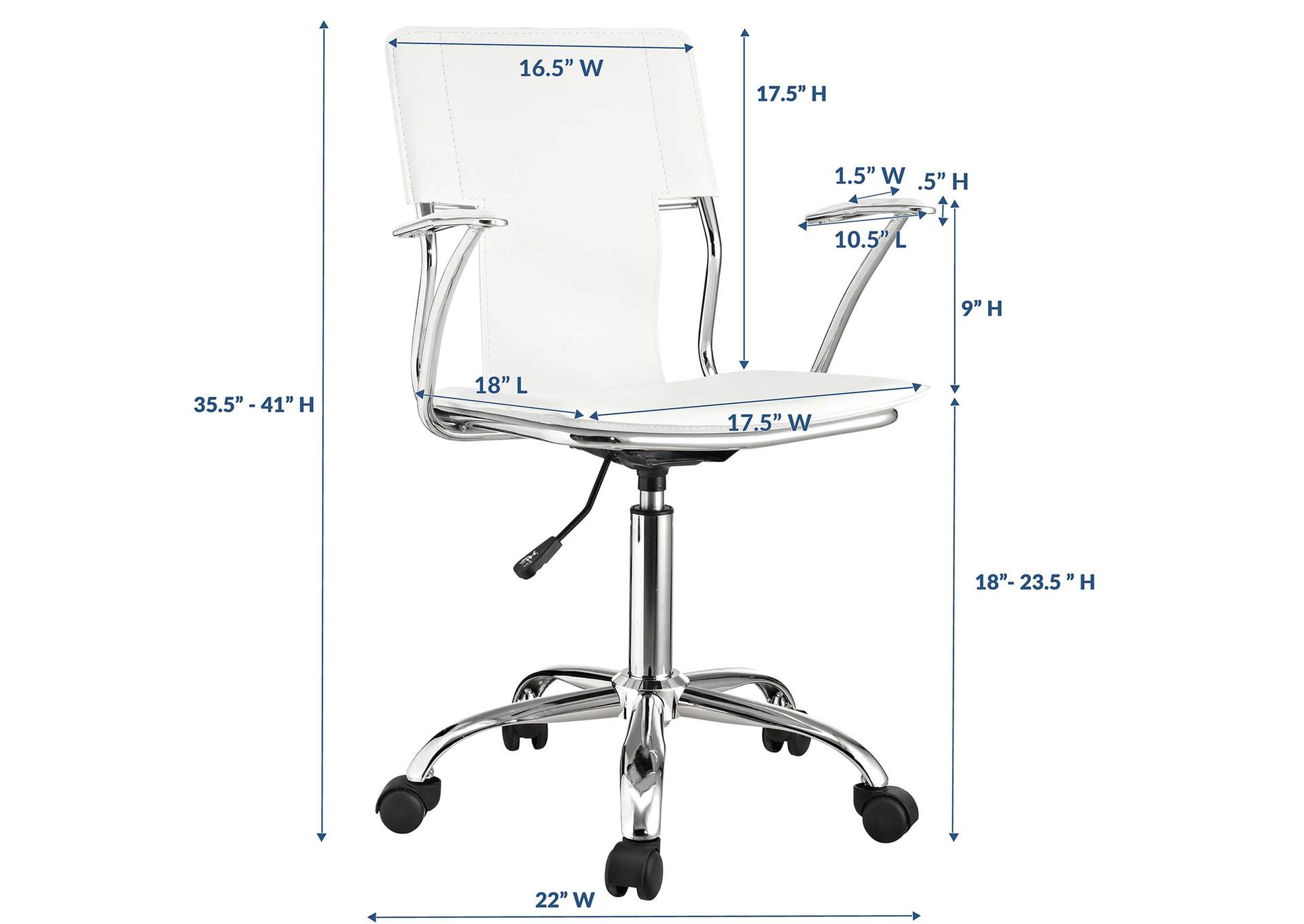 White Studio Office Chair,Modway