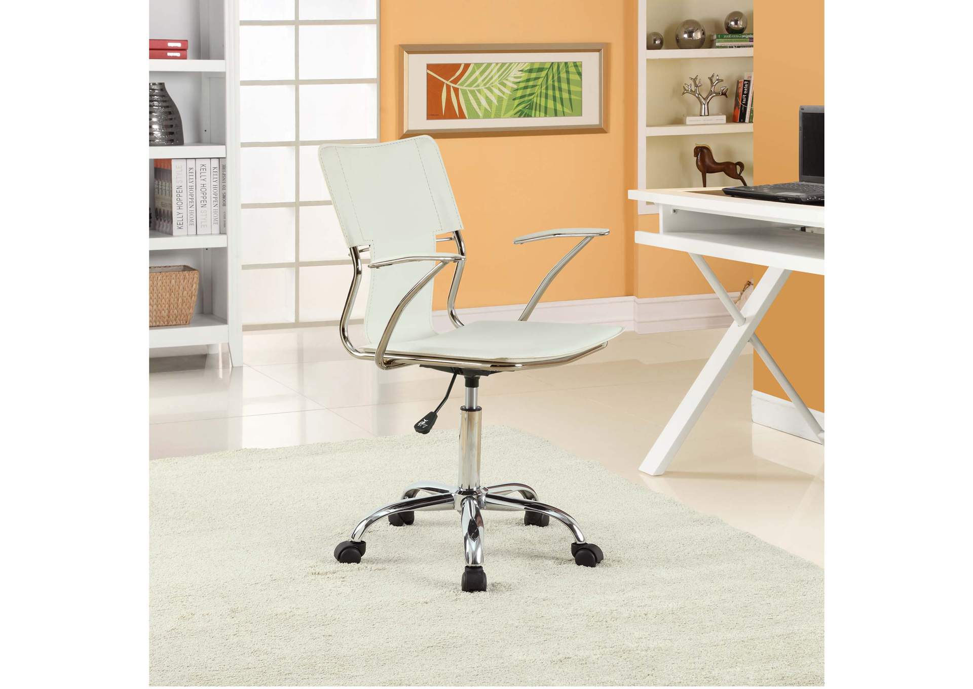 White Studio Office Chair,Modway