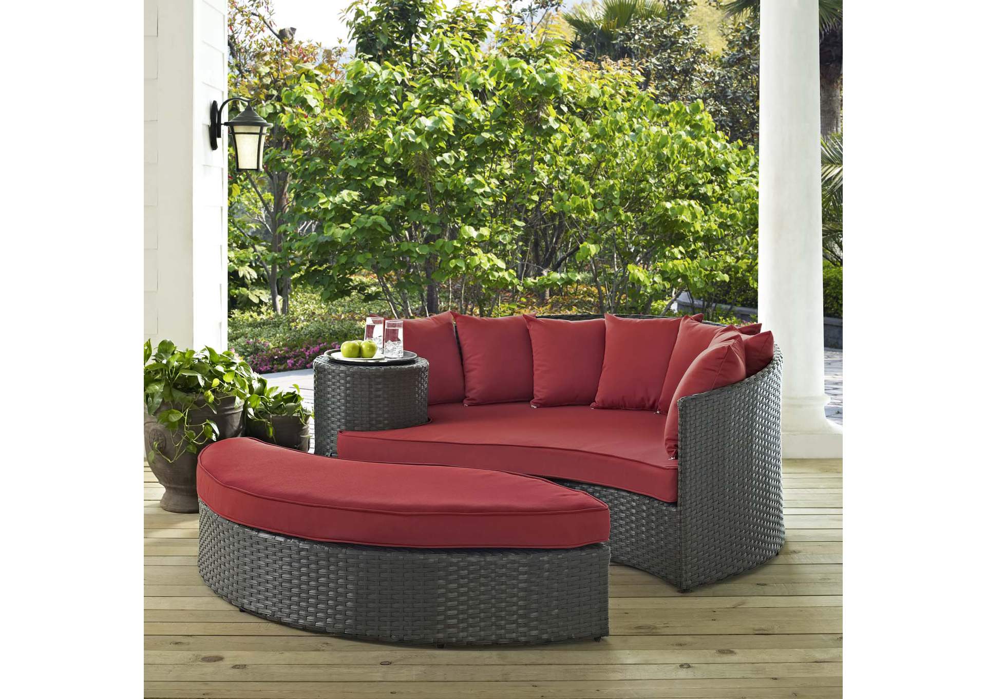 Canvas Red Sojourn Outdoor Patio Sunbrella,Modway