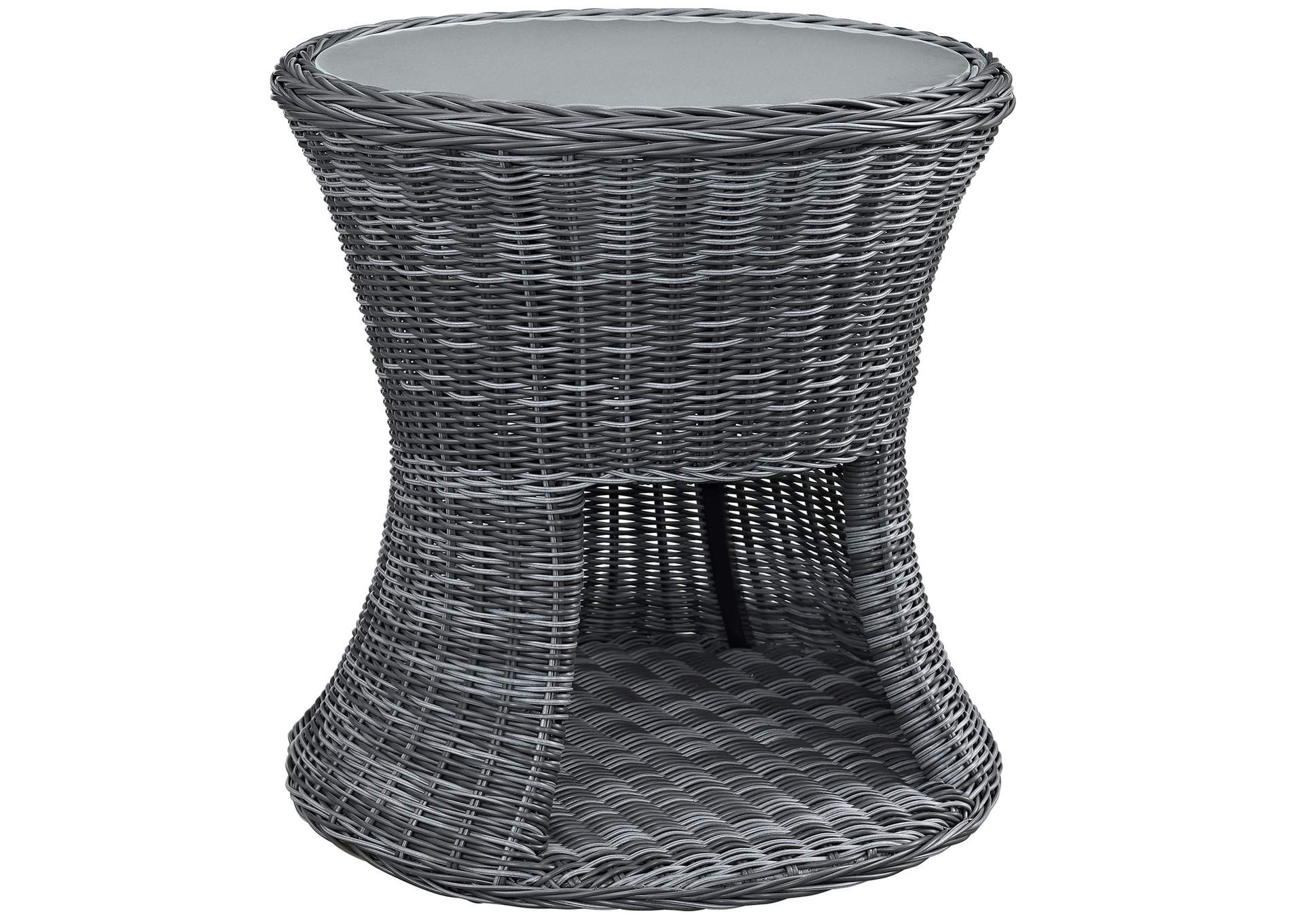 Gray Summon Round Outdoor Patio Side Table,Modway
