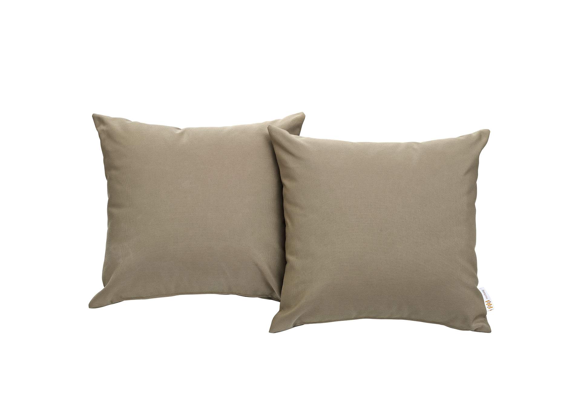 Mocha Convene Two Piece Outdoor Patio Pillow Set,Modway