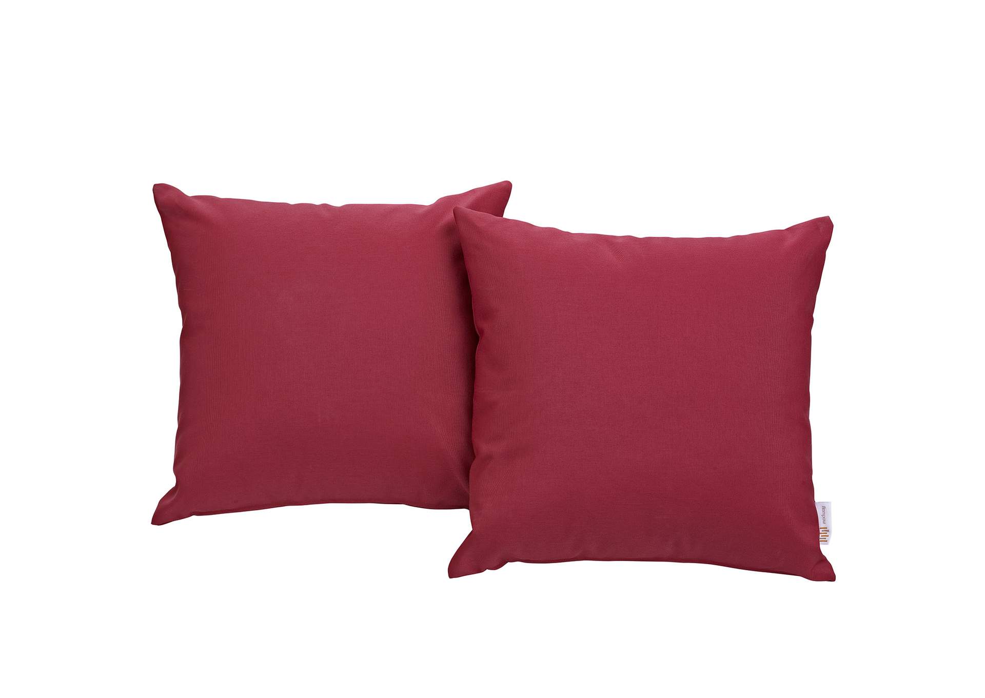 Red Convene Two Piece Outdoor Patio Pillow Set,Modway