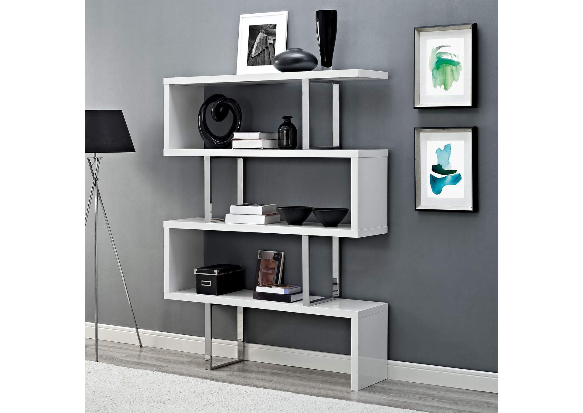 White Meander Stand,Modway