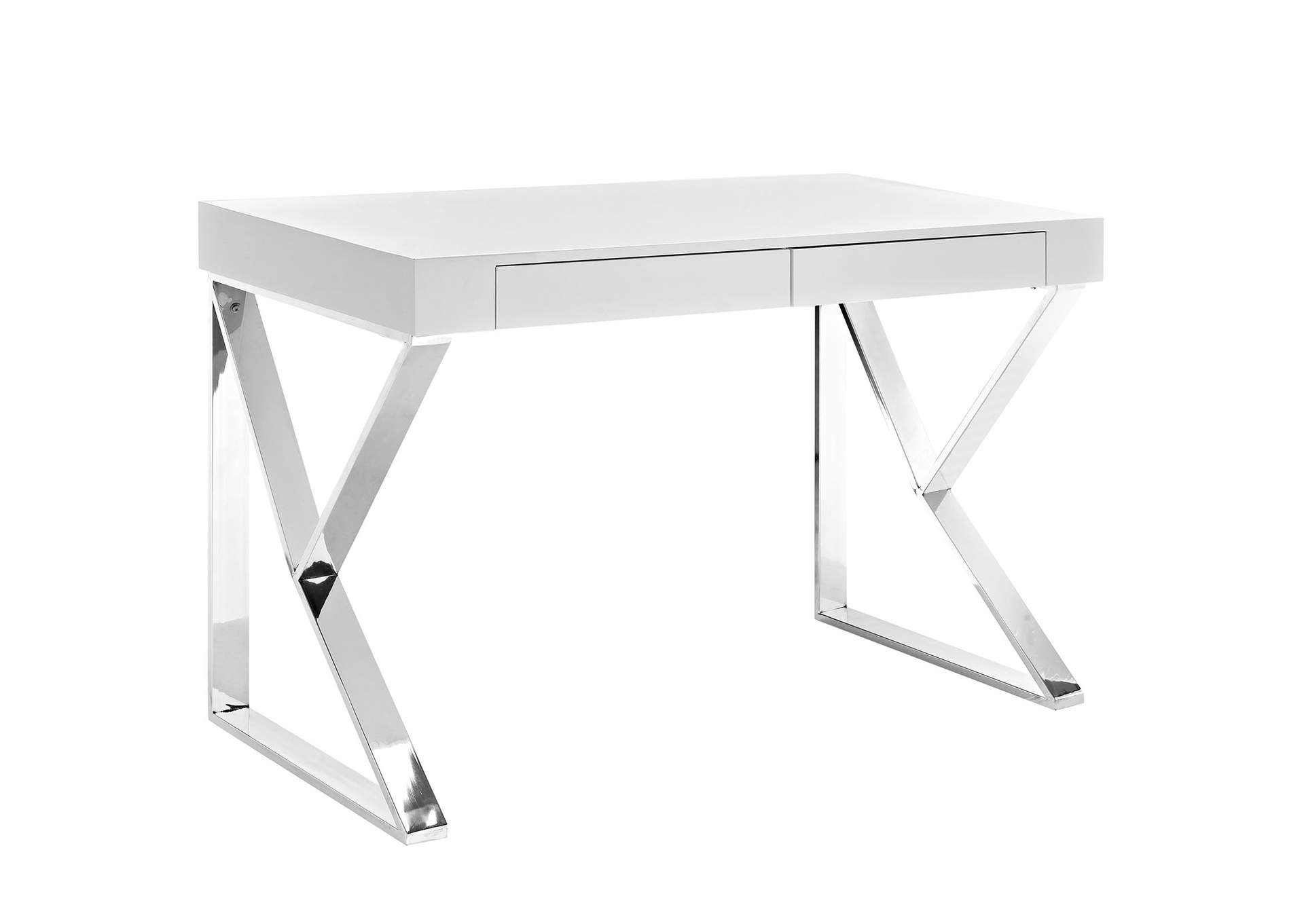 White Adjacent Desk,Modway