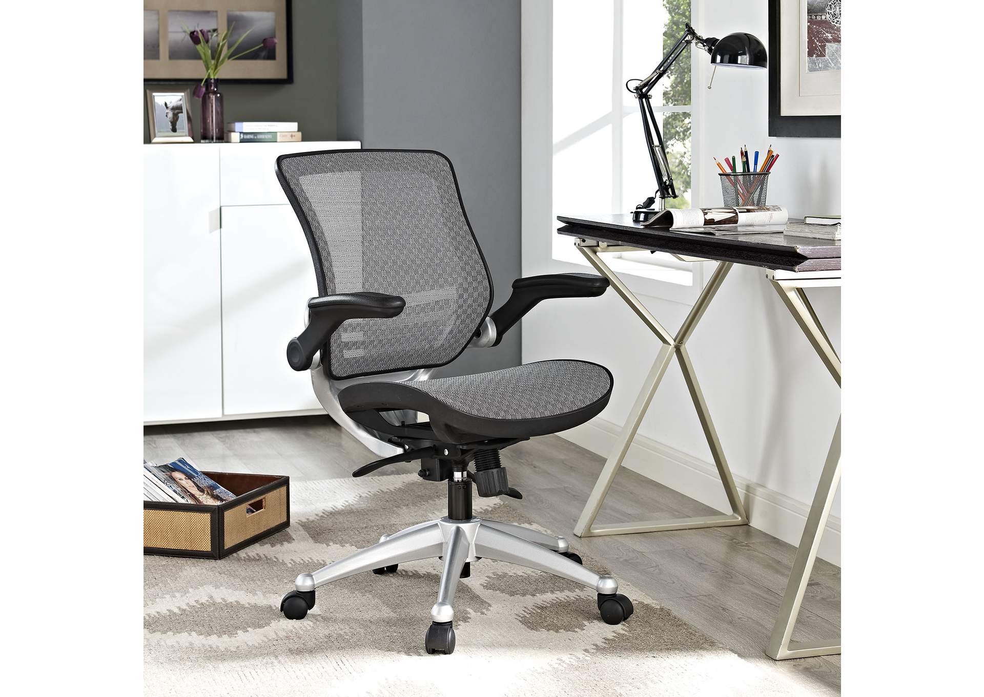 Gray Edge All Mesh Office Chair,Modway