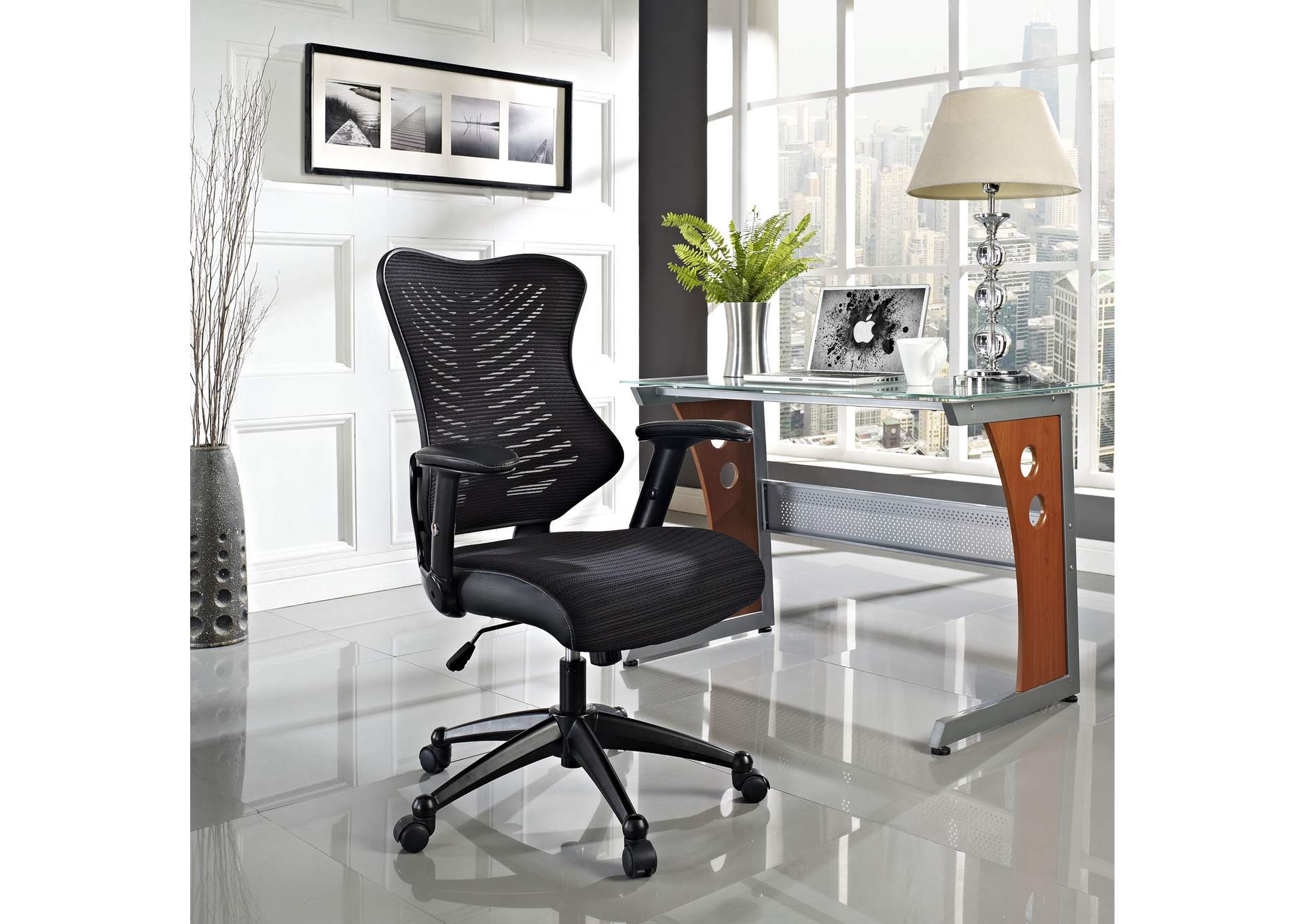 Black Clutch Office Chair,Modway