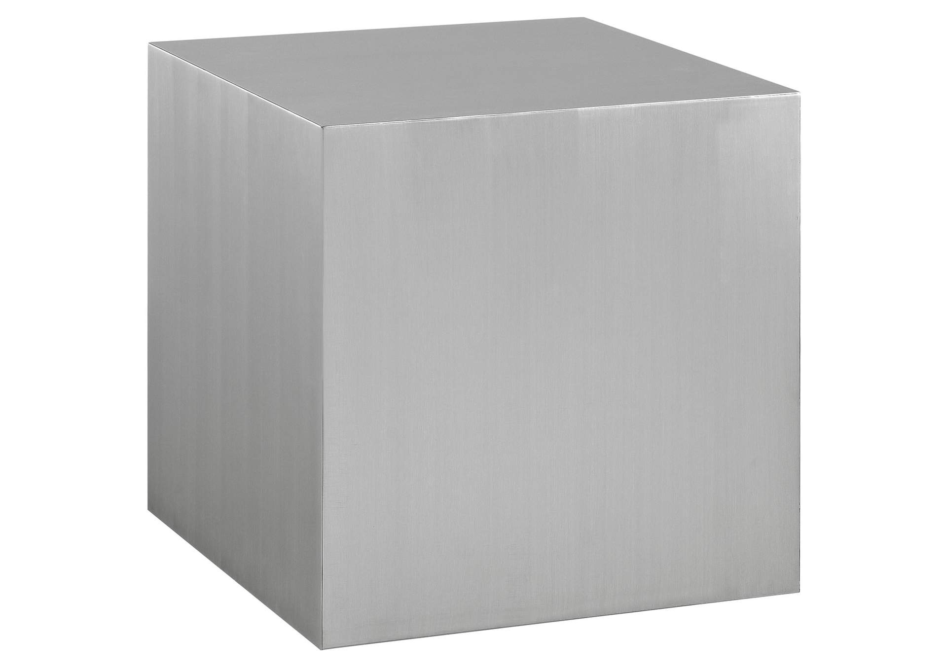 Silver Cast Stainless Steel Side Table,Modway
