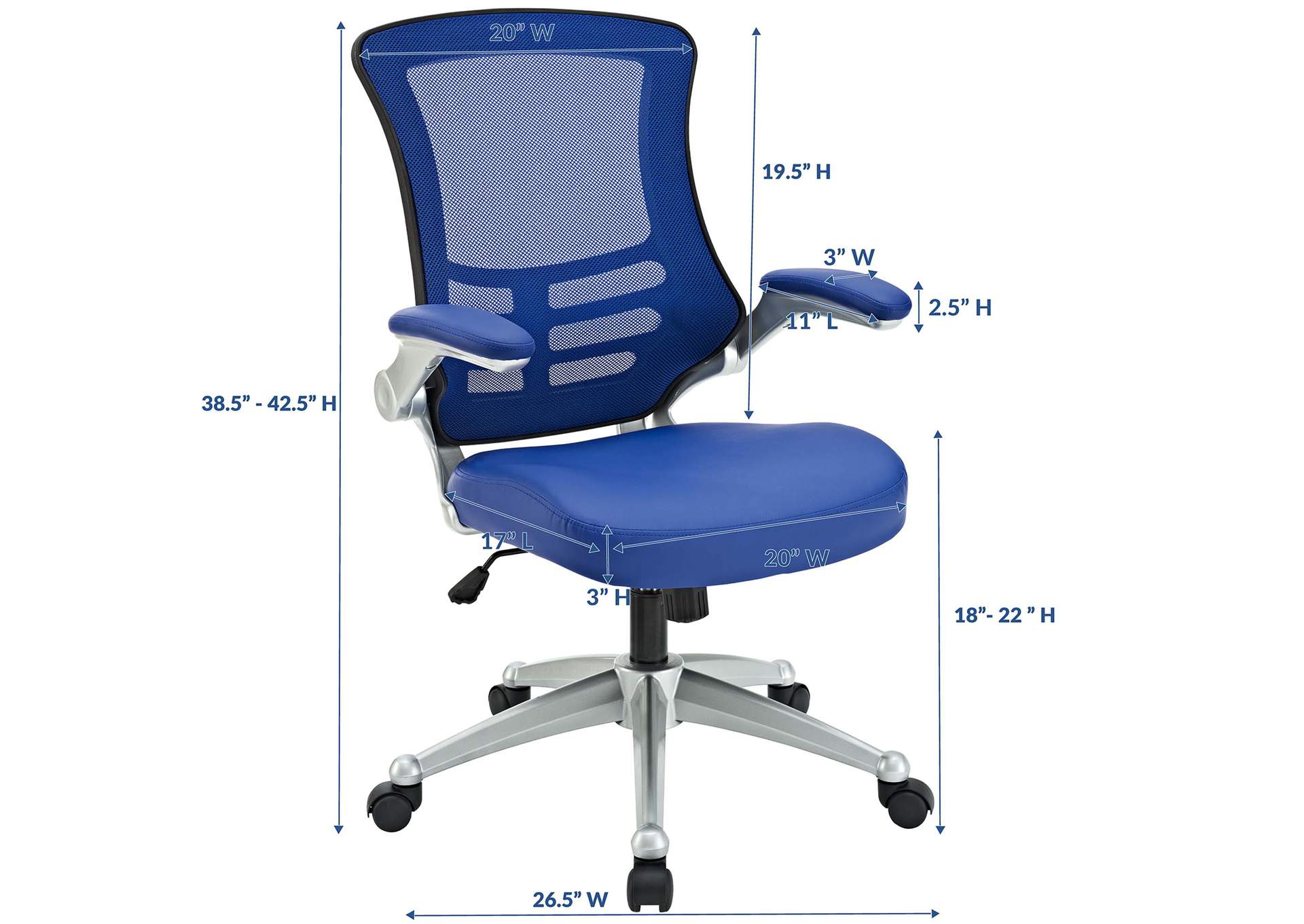 Blue Attainment Office Chair,Modway