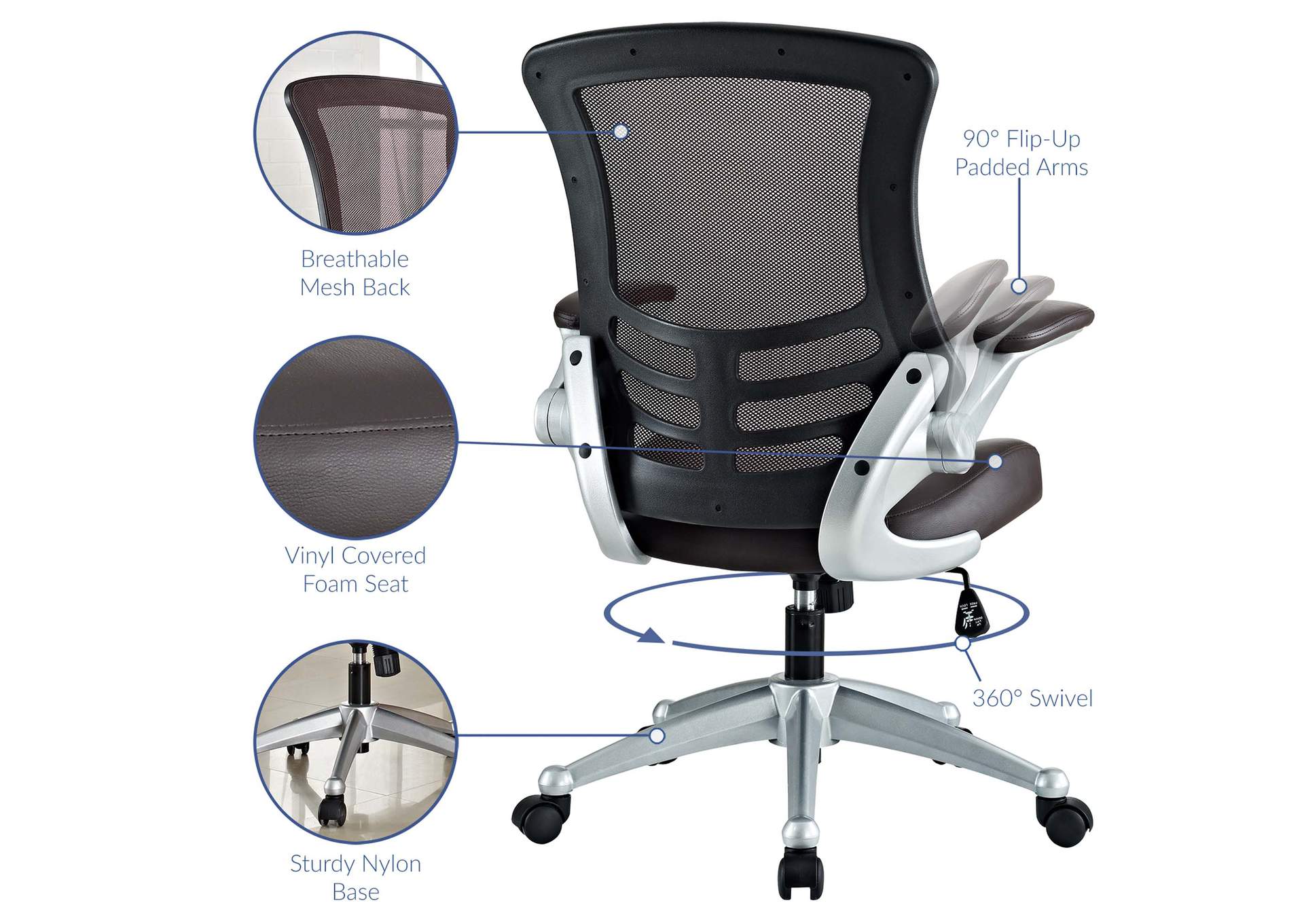 Brown Attainment Office Chair,Modway