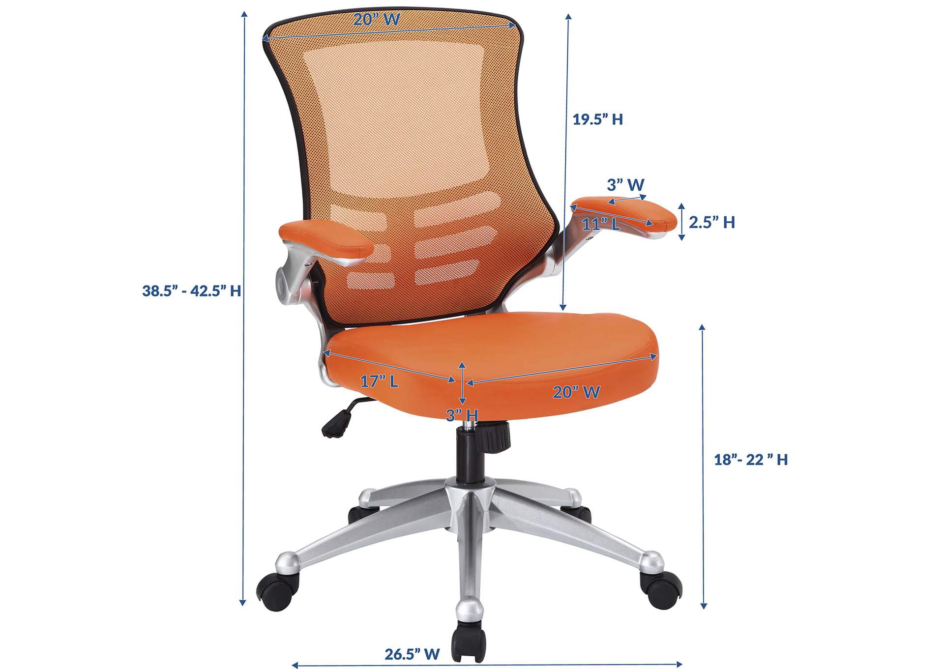 Orange Attainment Office Chair,Modway