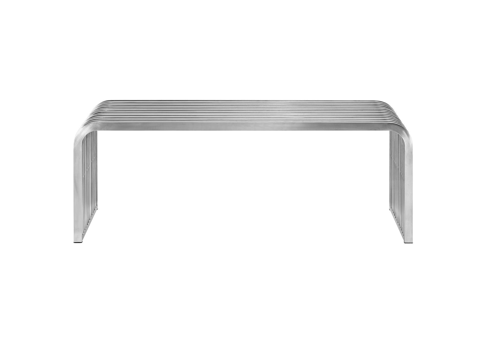 Silver Pipe 47" Stainless Steel Bench,Modway