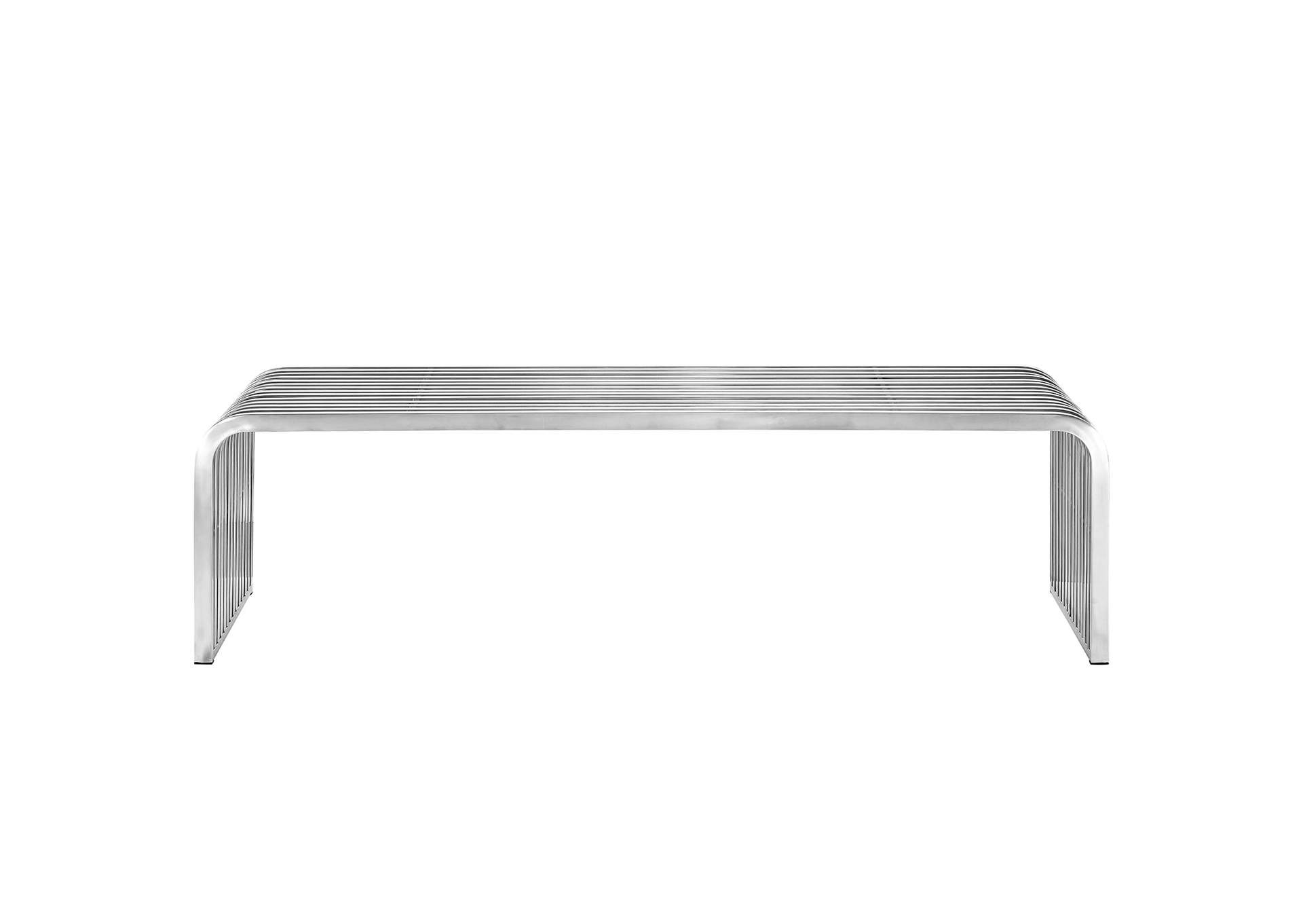 Silver Pipe 60" Stainless Steel Bench,Modway