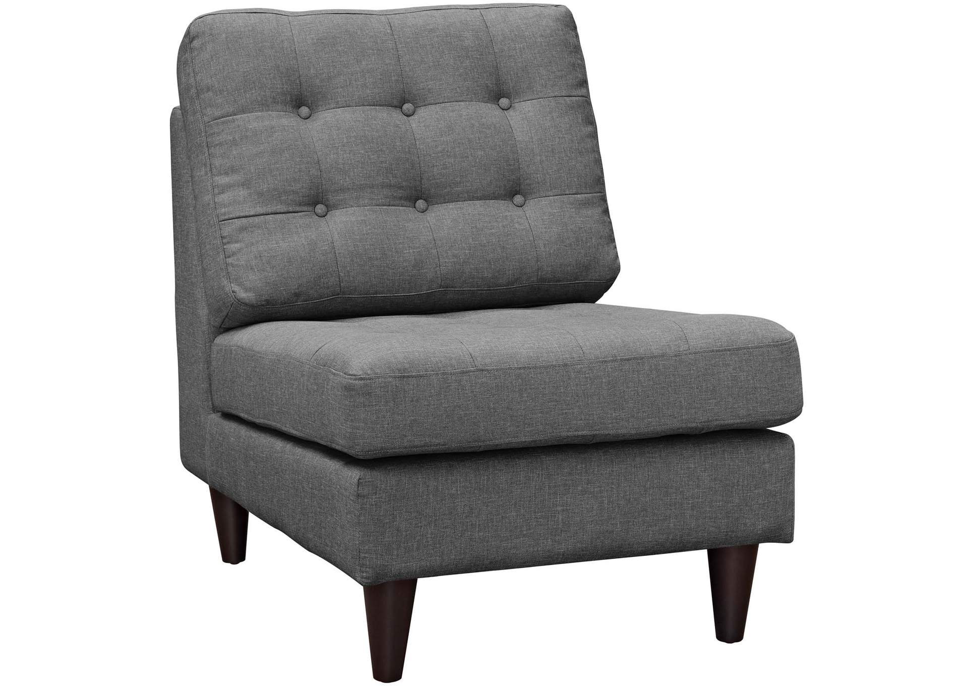 Gray Empress Upholstered Fabric Lounge Chair,Modway