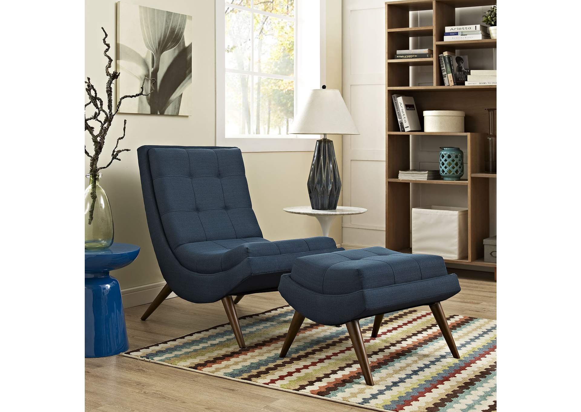 Azure Ramp Upholstered Fabric Lounge Chair Set,Modway