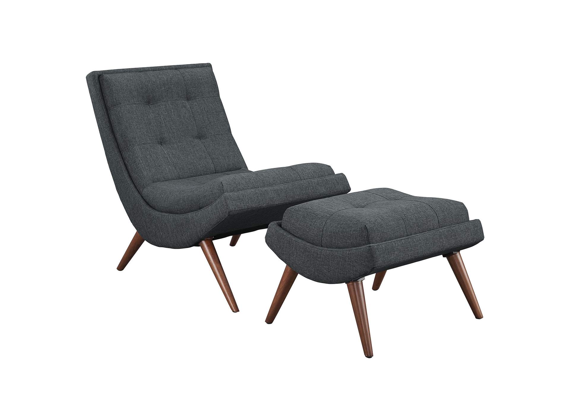 Gray Ramp Upholstered Fabric Lounge Chair Set,Modway