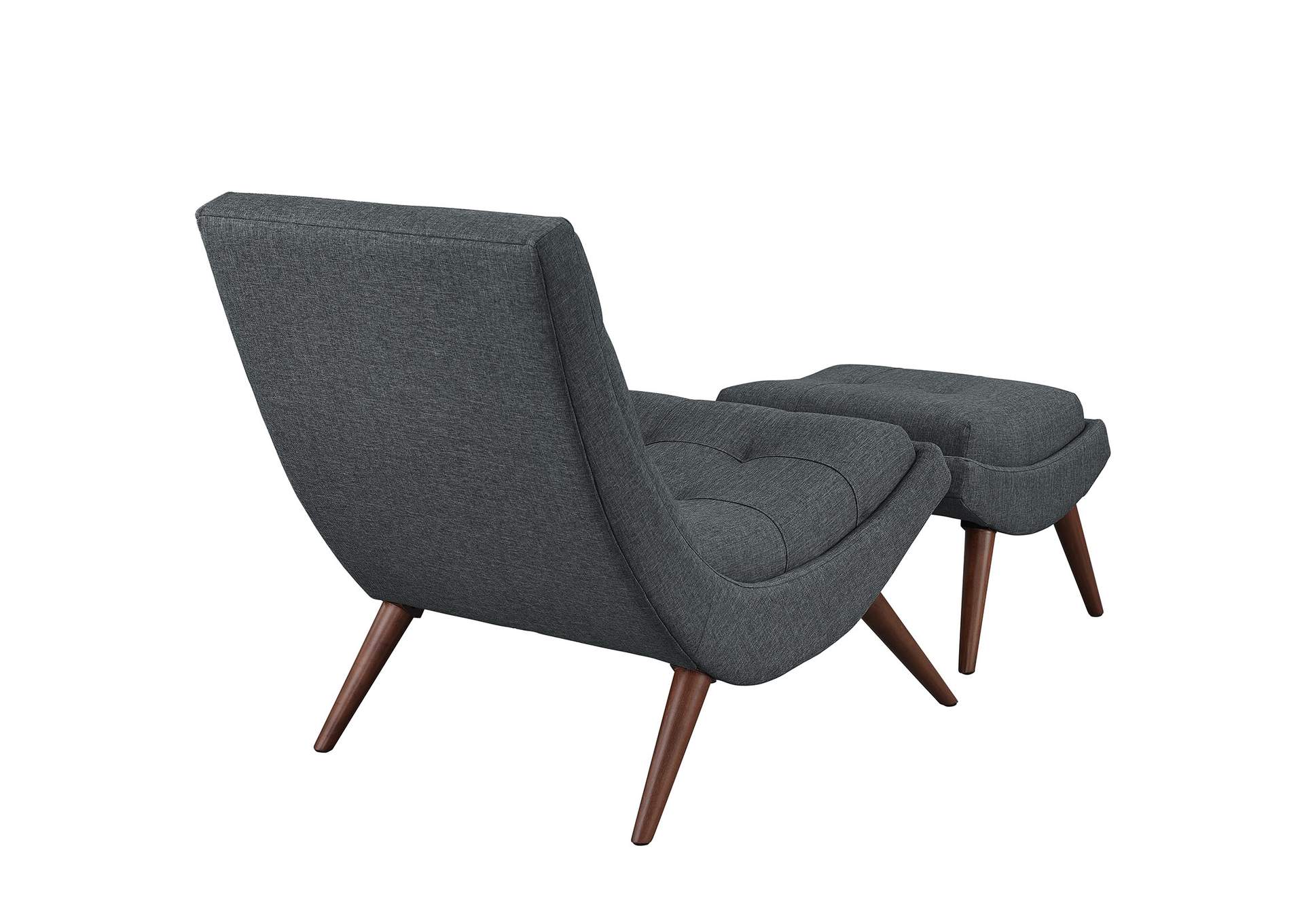 Gray Ramp Upholstered Fabric Lounge Chair Set,Modway