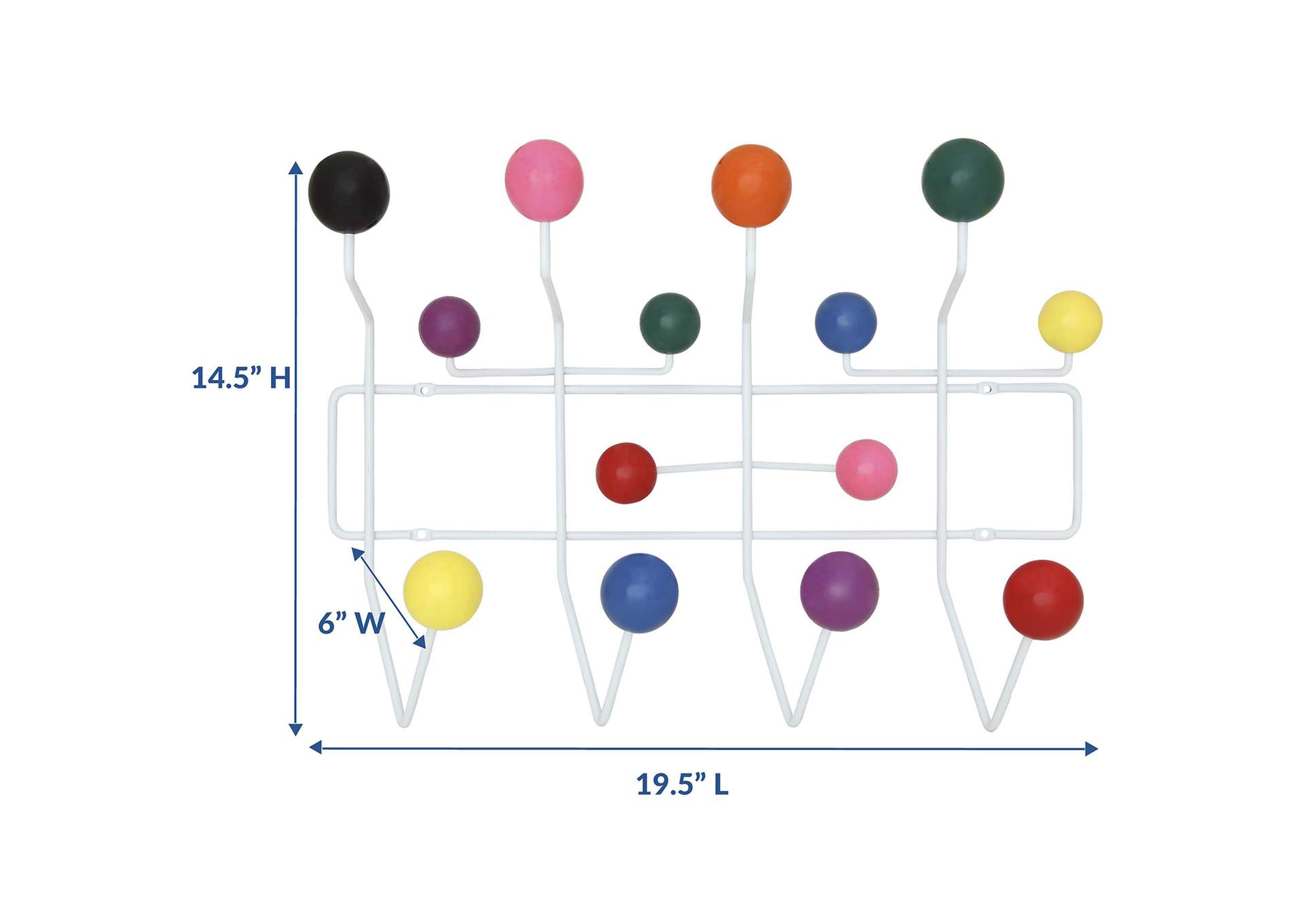 Multicolored Gumball Coat Rack,Modway