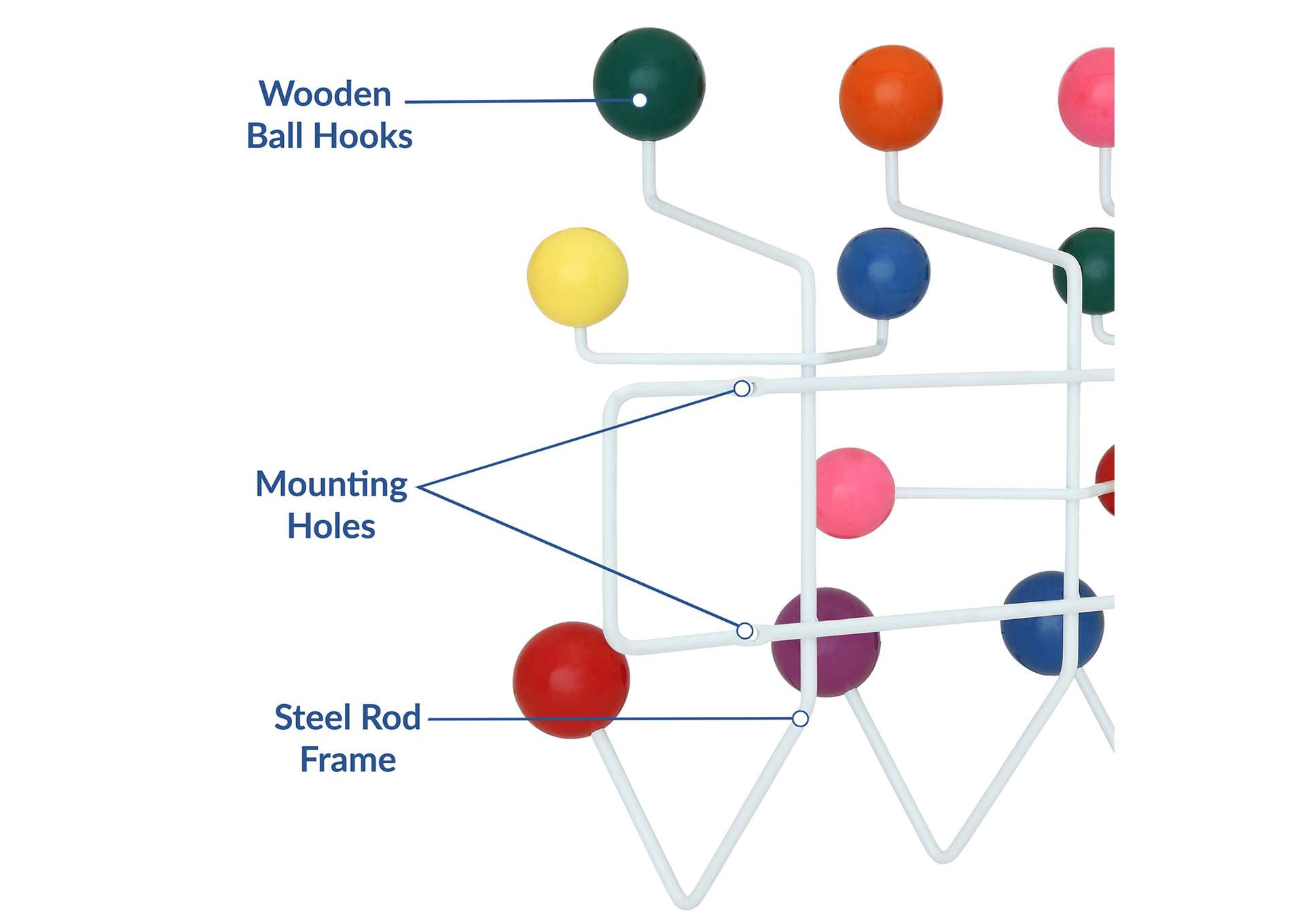 Multicolored Gumball Coat Rack,Modway