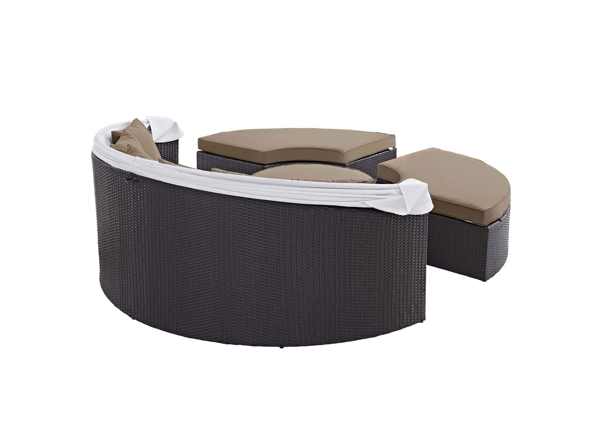 Espresso Mocha Convene Canopy Outdoor Patio Daybed,Modway