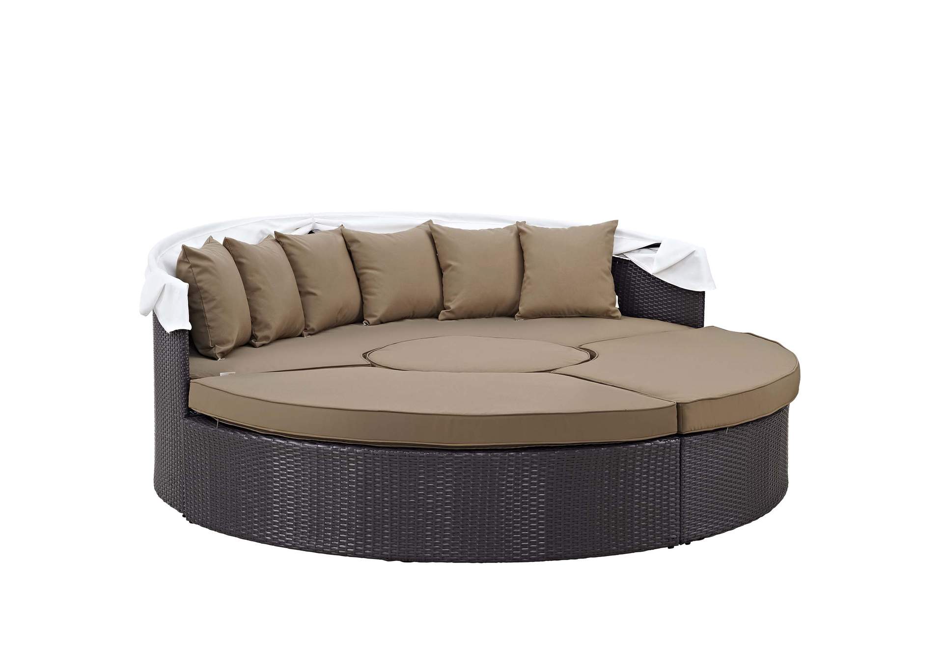 Espresso Mocha Convene Canopy Outdoor Patio Daybed,Modway